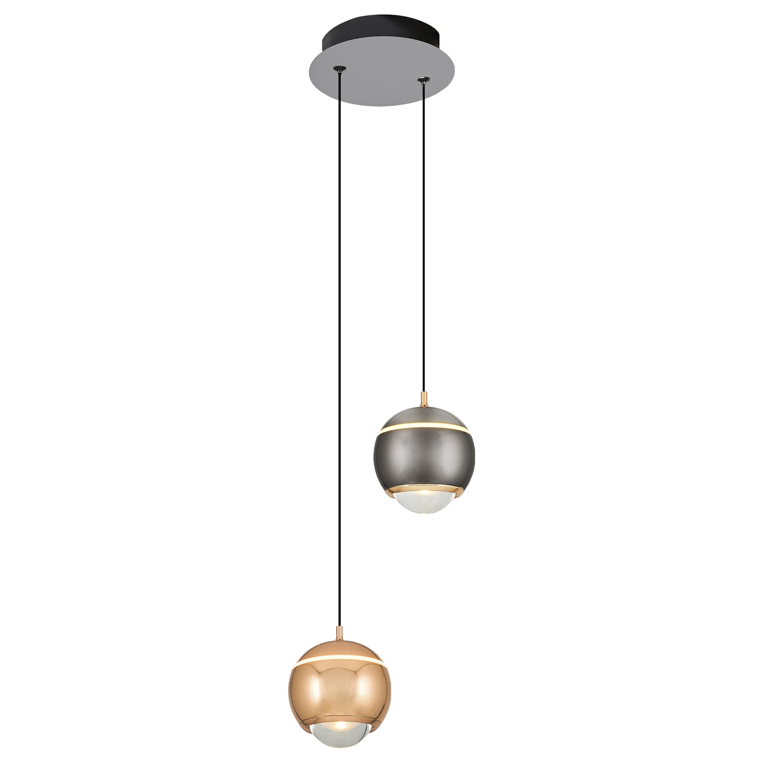 Beyaz-kahve-karışık-Sarı-platin-karışık Akrilik LED Avize 15x120 cm — görsel 3