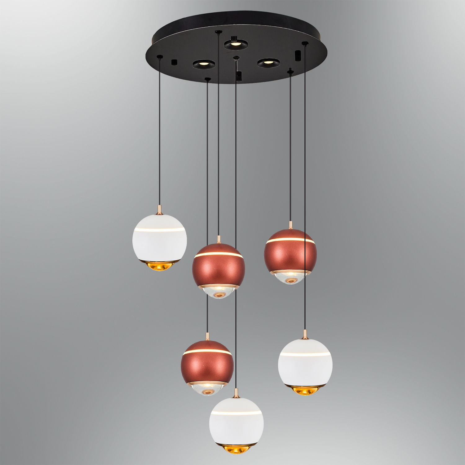 Beyaz-kahve-karışık-Sarı-platin-karışık Akrilik LED Avize 40x120 cm — görsel 4