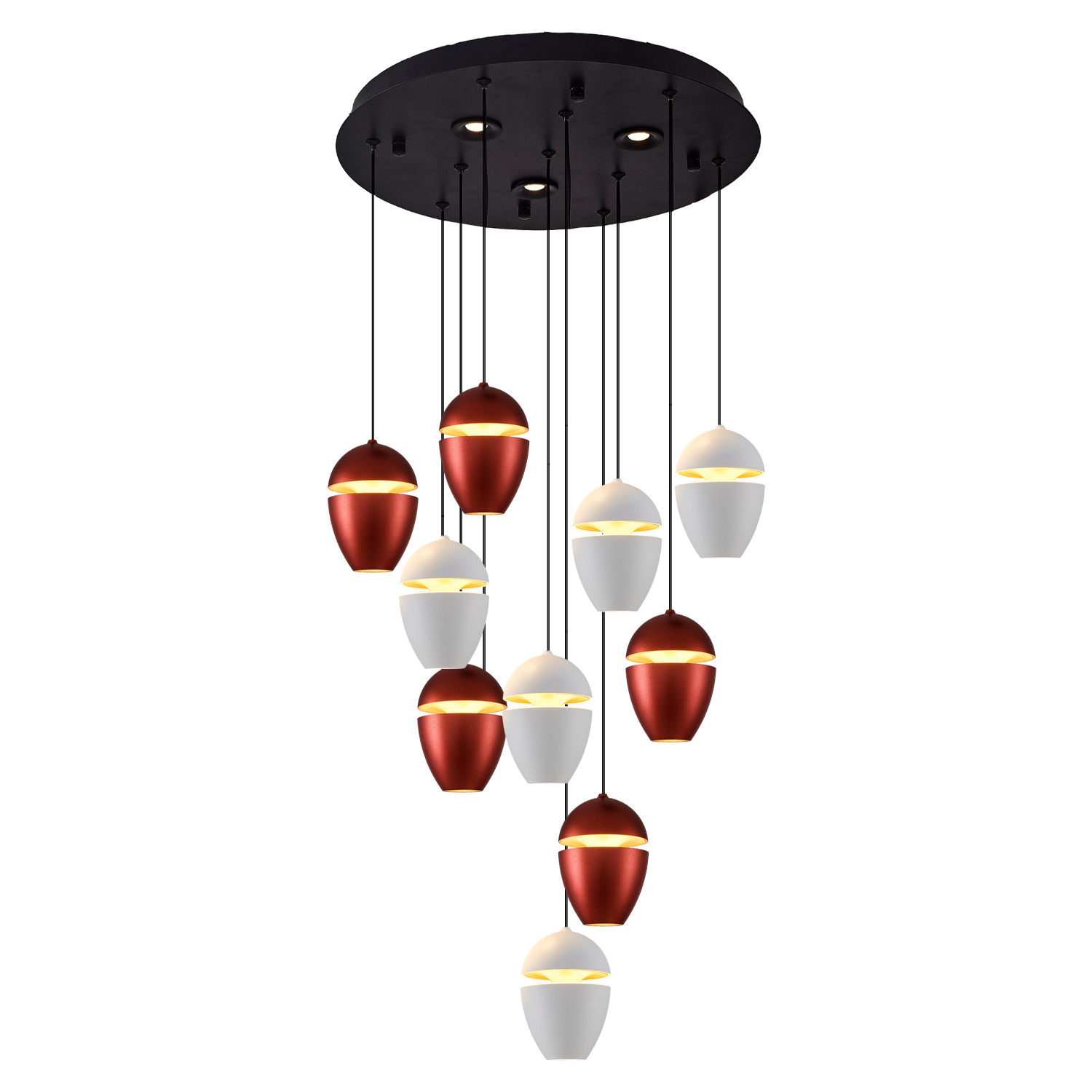 Beyaz-kahve-karışık Akrilik LED Avize 40x120 cm — görsel 2