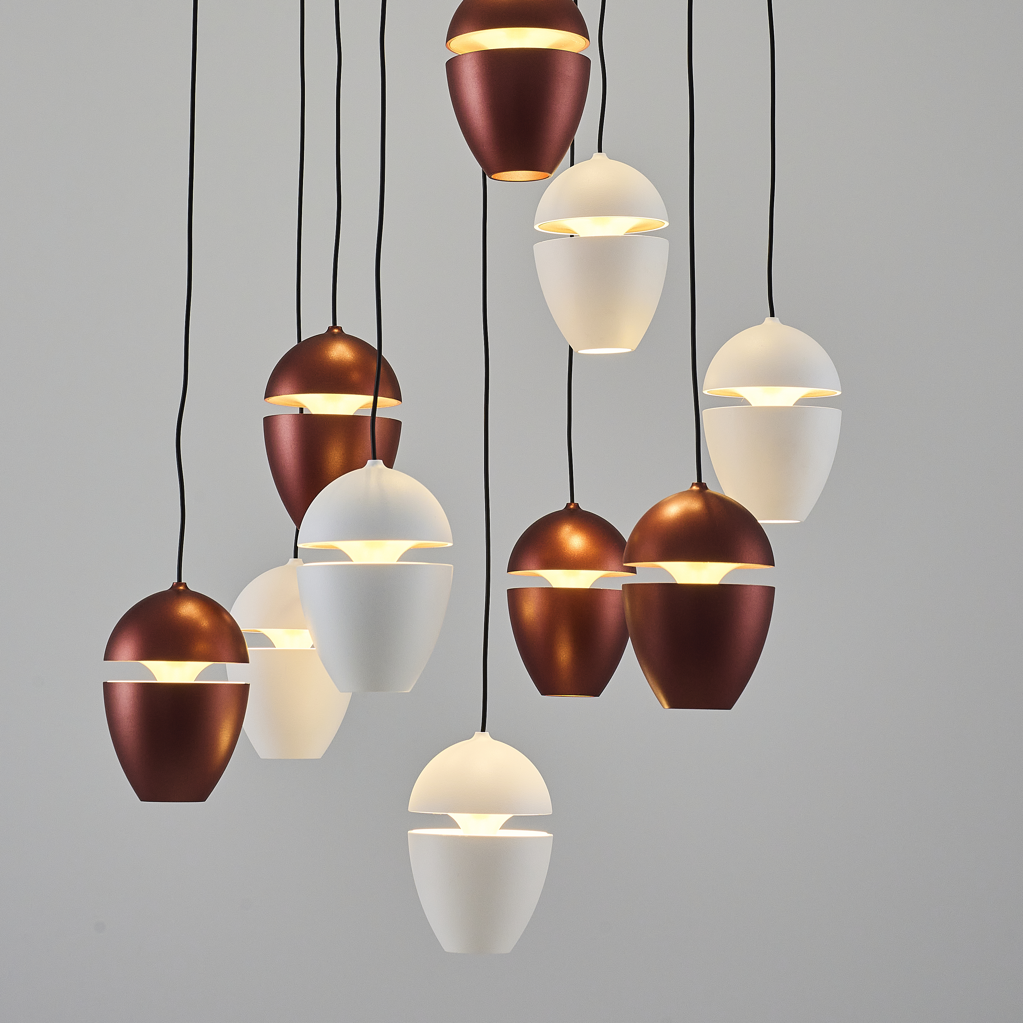 Beyaz-kahve-karışık Akrilik LED Avize 40x120 cm — görsel 3