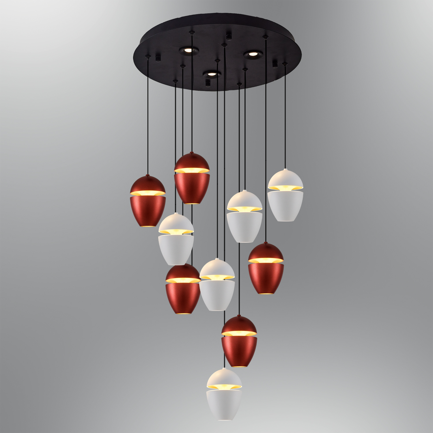 Beyaz-kahve-karışık Akrilik LED Avize 40x120 cm — görsel 5