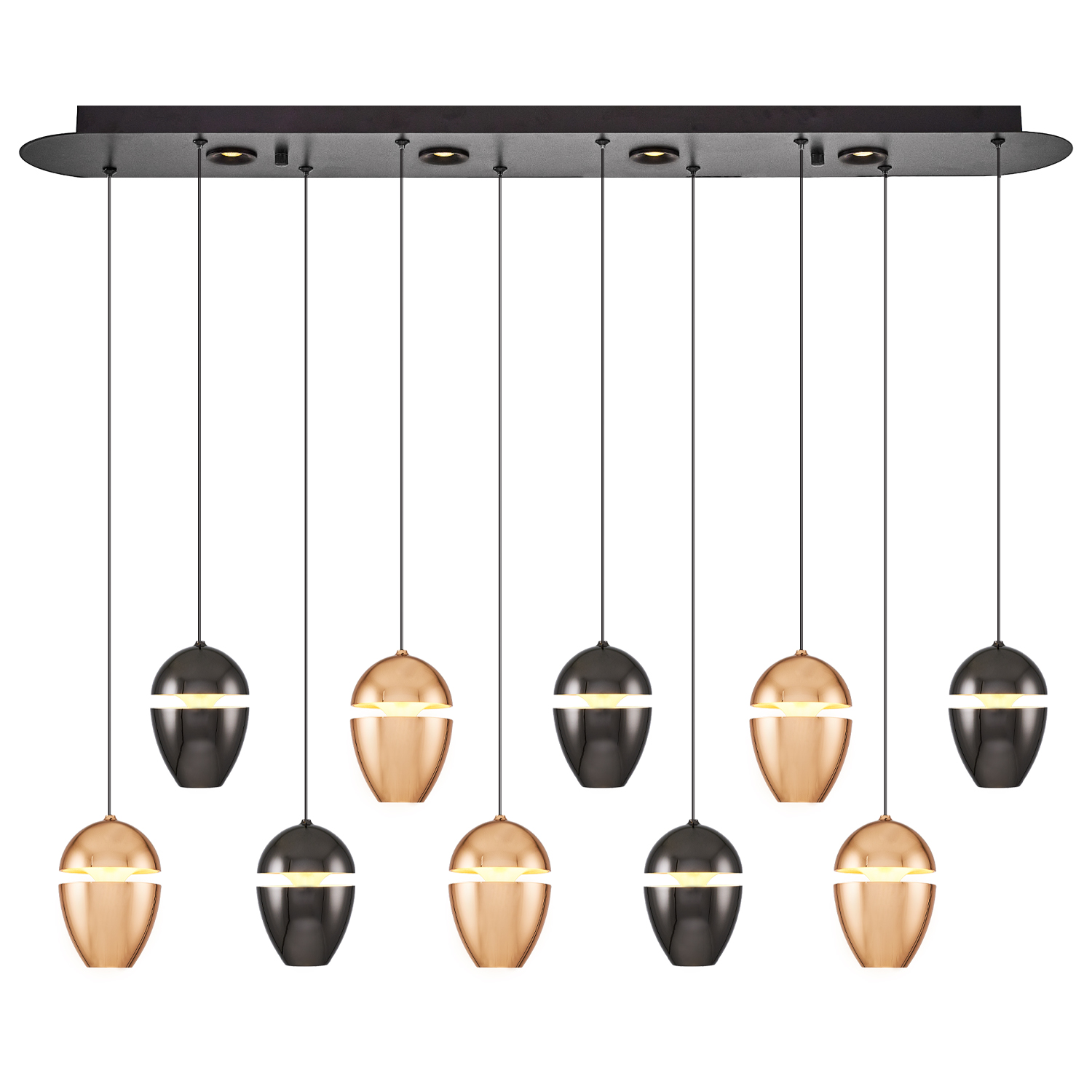 Beyaz-kahve-karışık Akrilik LED Avize 100x120 cm — görsel 3
