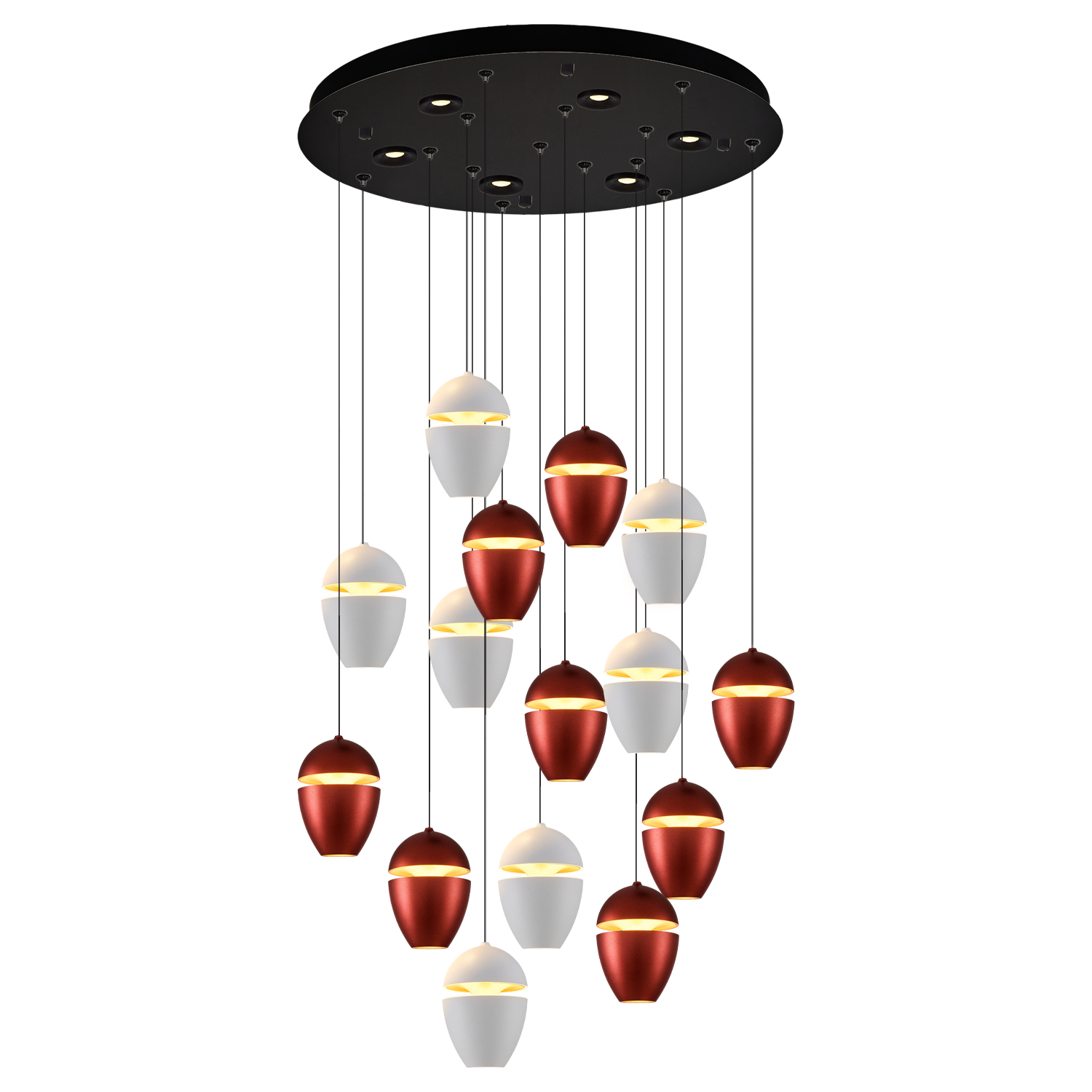 Beyaz-kahve-karışık Akrilik LED Avize 50x120 cm — görsel 2