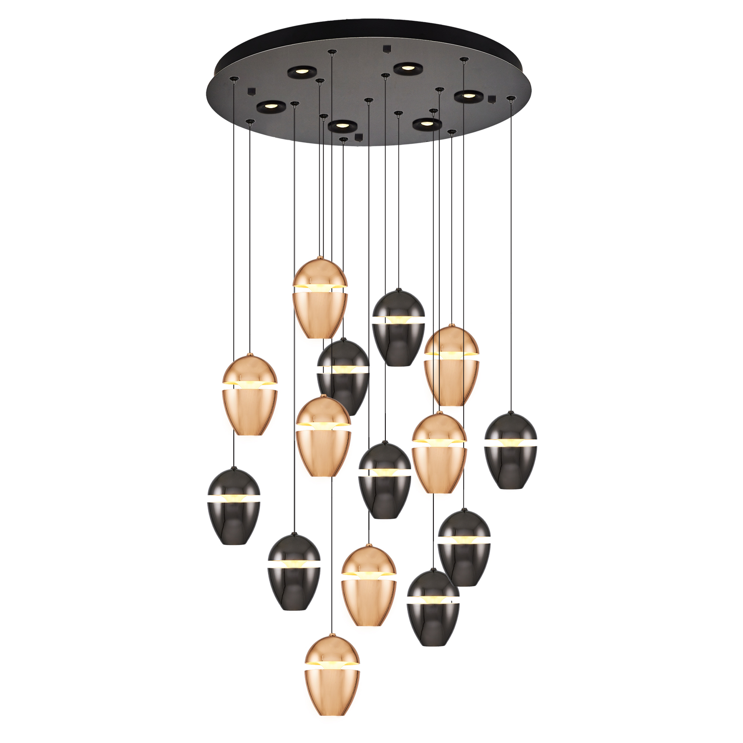 Beyaz-kahve-karışık Akrilik LED Avize 50x120 cm — görsel 3
