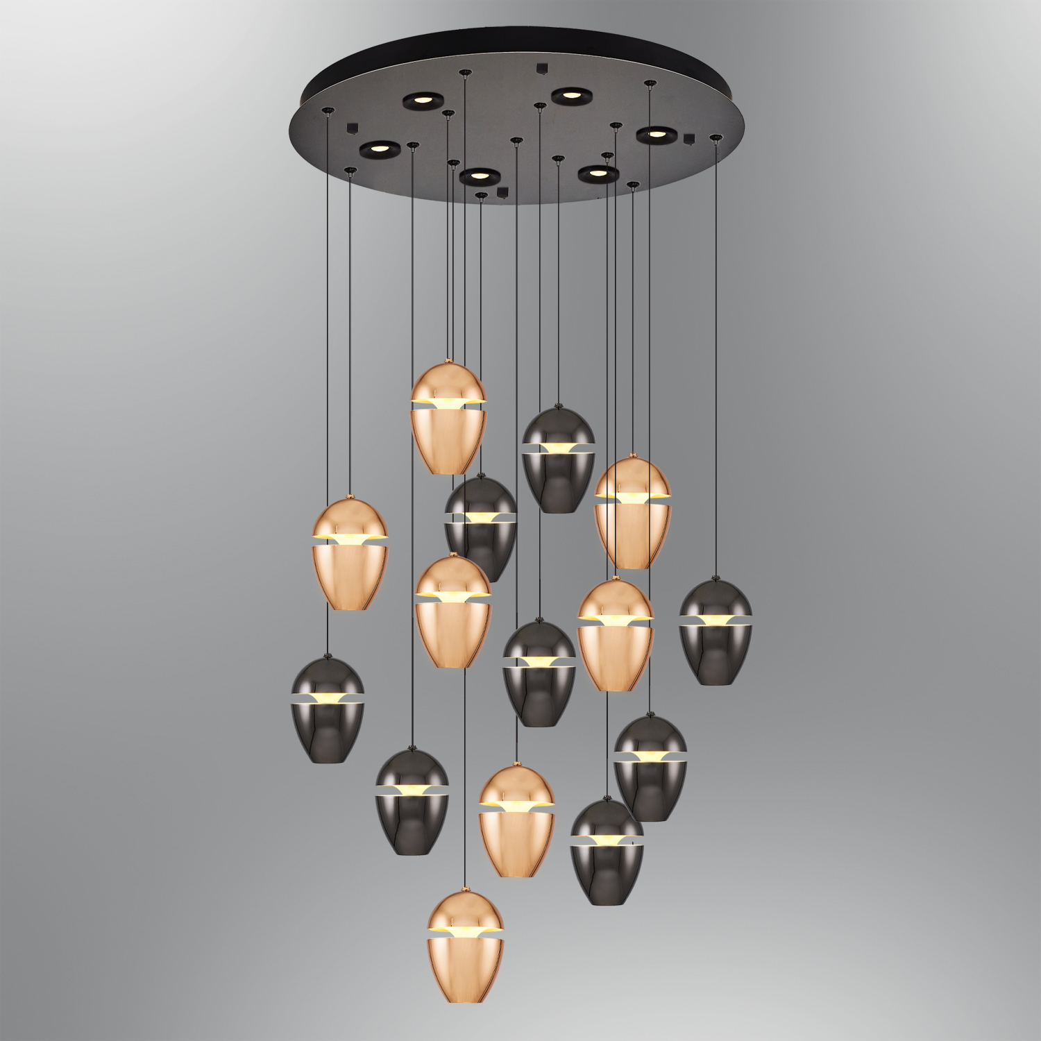 Beyaz-kahve-karışık Akrilik LED Avize 50x120 cm — görsel 4