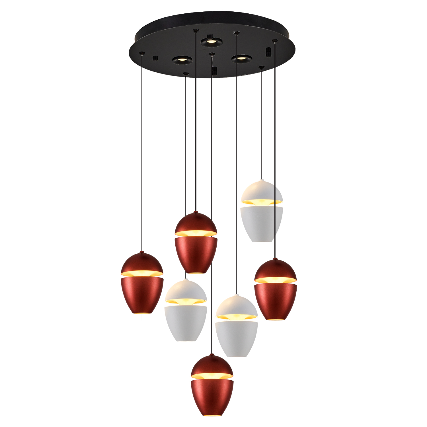 Beyaz-kahve-karışık Akrilik LED Avize 30x120 cm — görsel 2