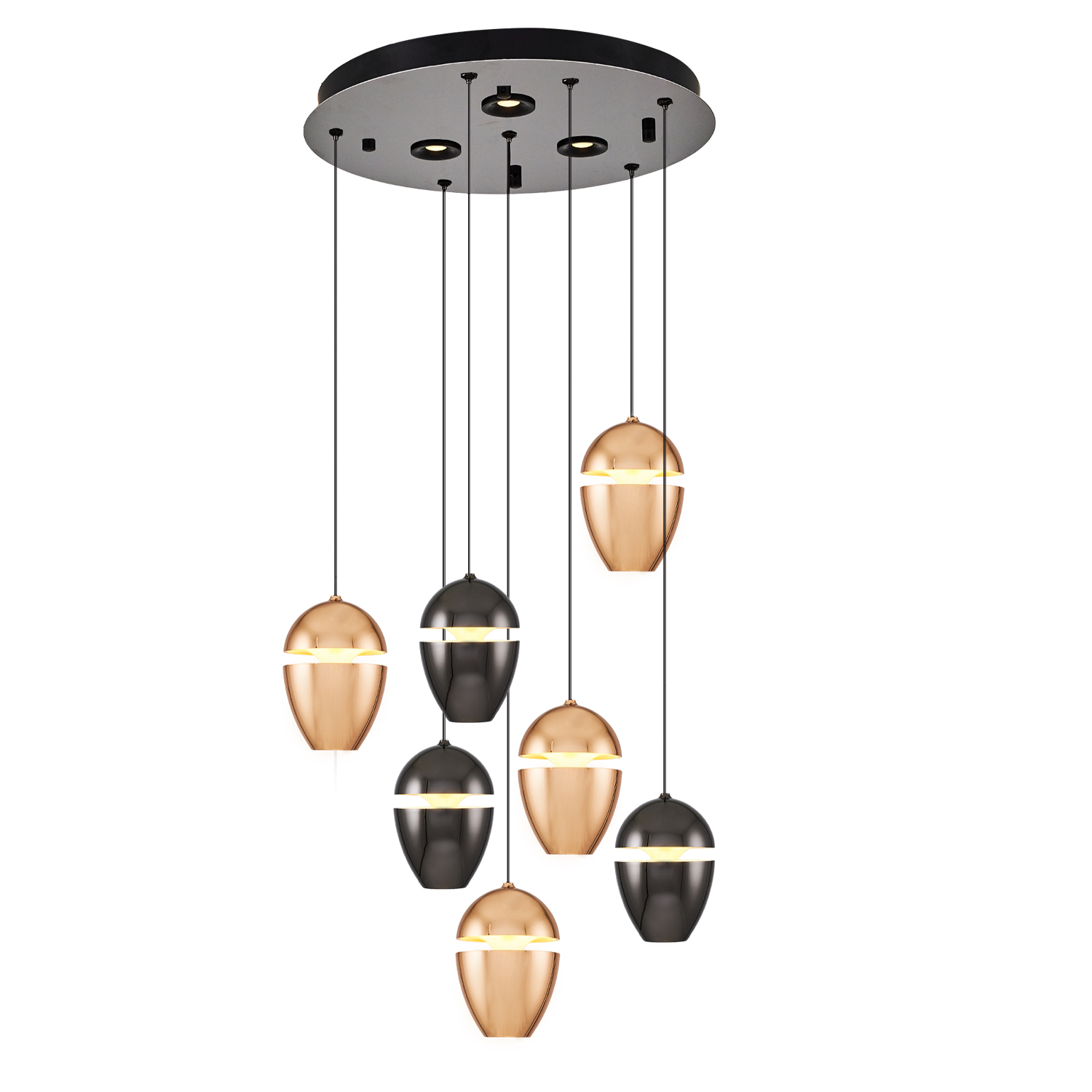 Beyaz-kahve-karışık Akrilik LED Avize 30x120 cm — görsel 3