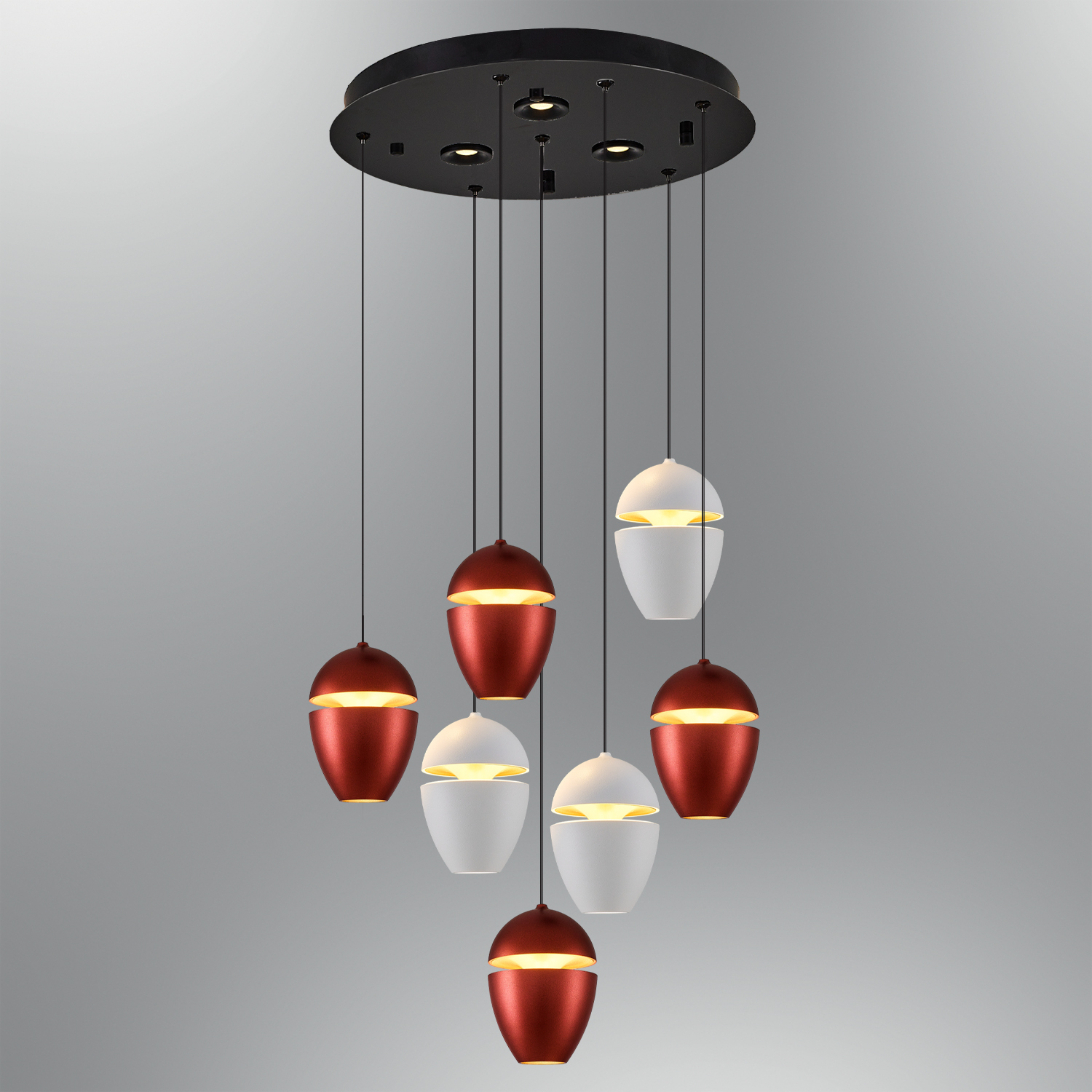 Beyaz-kahve-karışık Akrilik LED Avize 30x120 cm — görsel 4