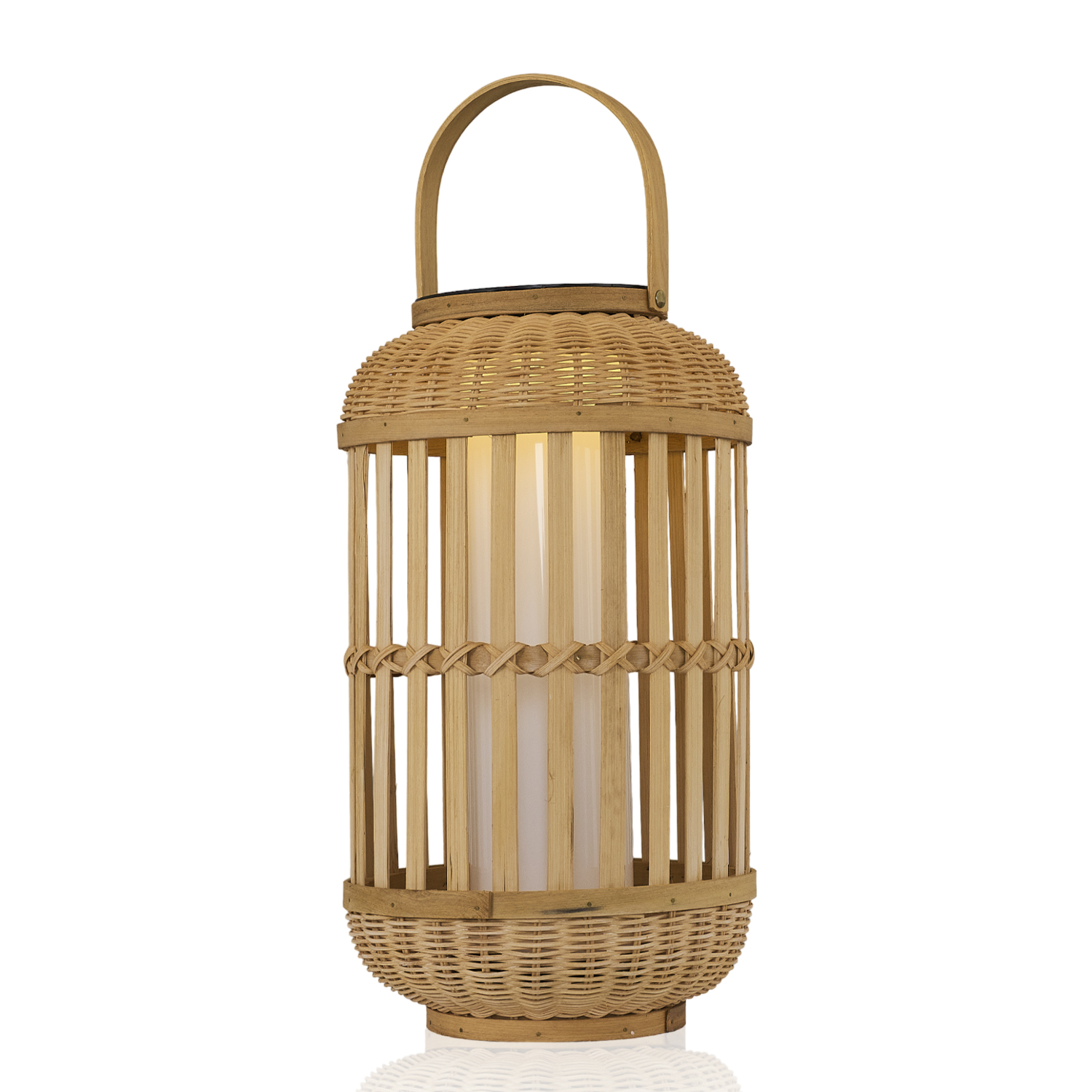 Bambu Hasır LED Solar Bahçe Armatürü 25x44 cm