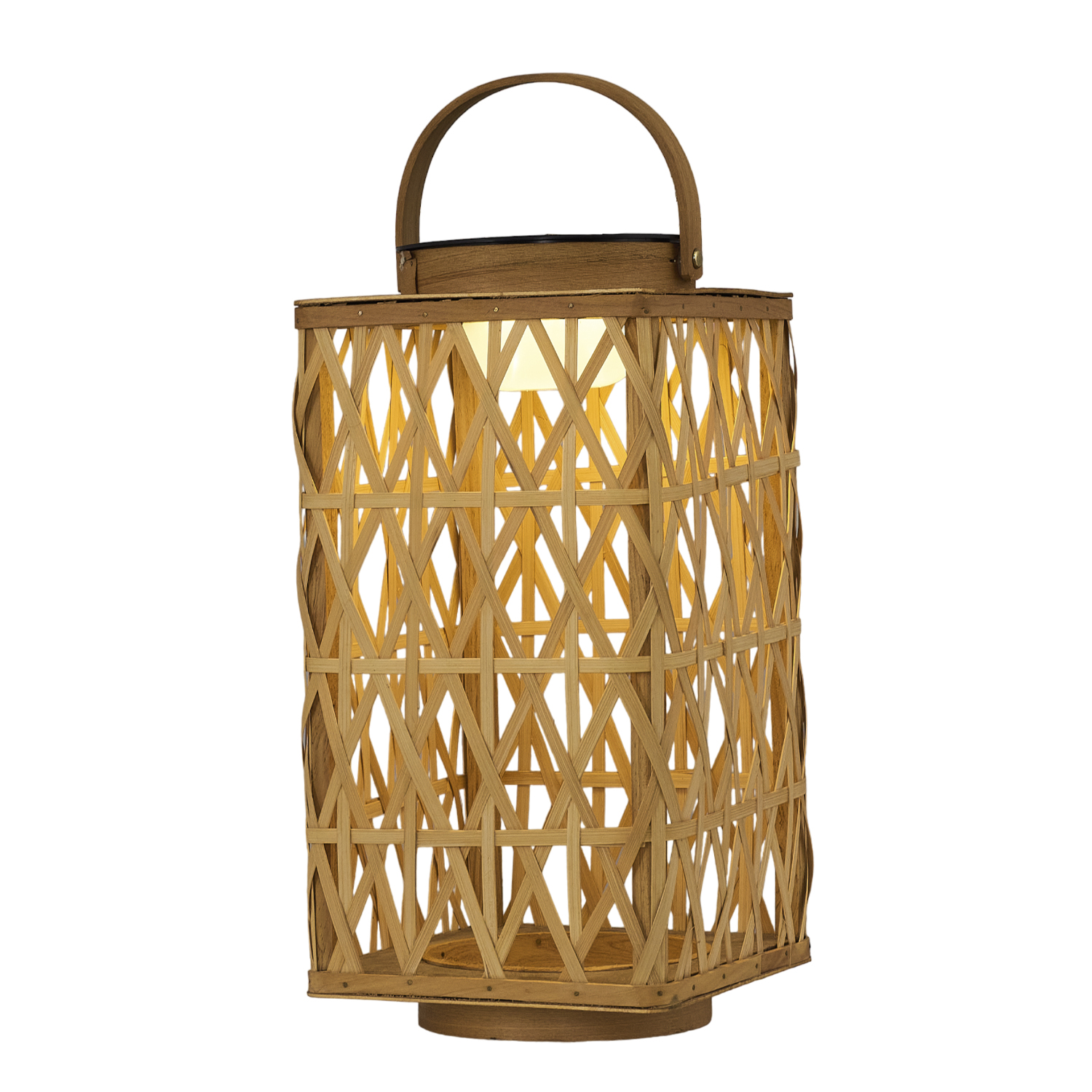 Bambu Hasır LED Solar Bahçe Armatürü 19x37 cm