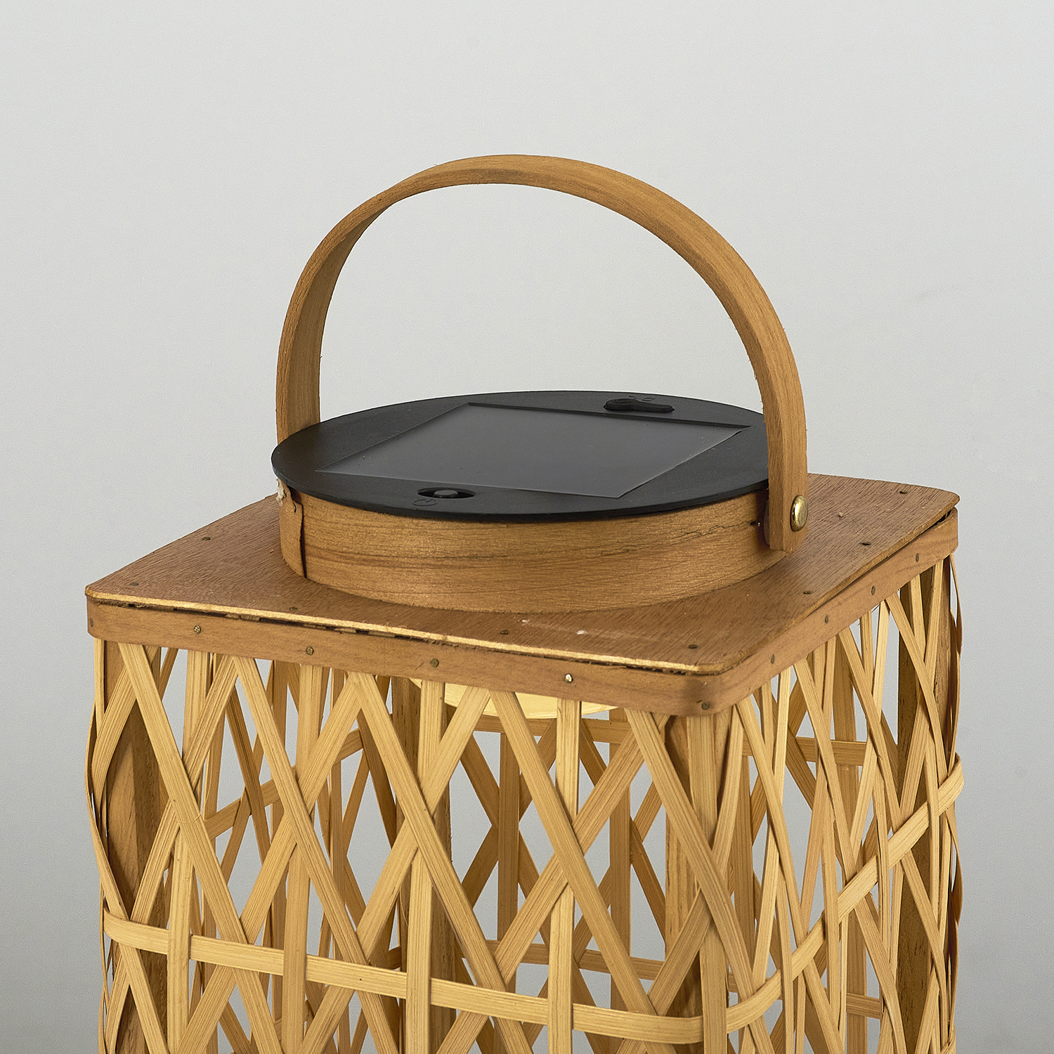 Bambu Hasır LED Solar Bahçe Armatürü 19x37 cm