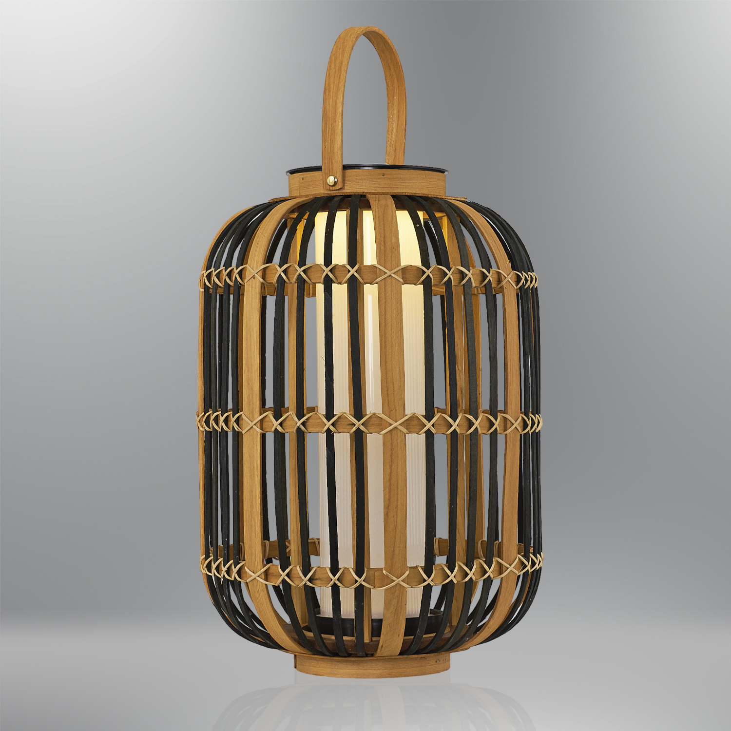 Bambu Hasır LED Solar Bahçe Armatürü 28x45 cm
