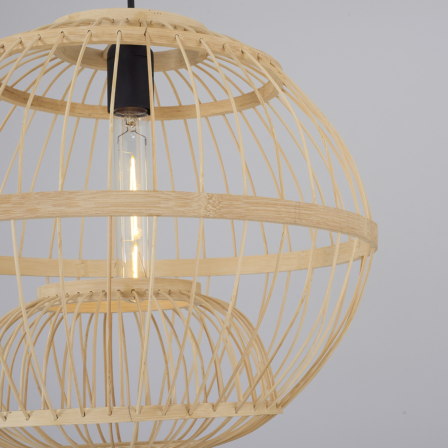 1 Kollu Bambu Hasır Avize 40x120 cm — görsel 3