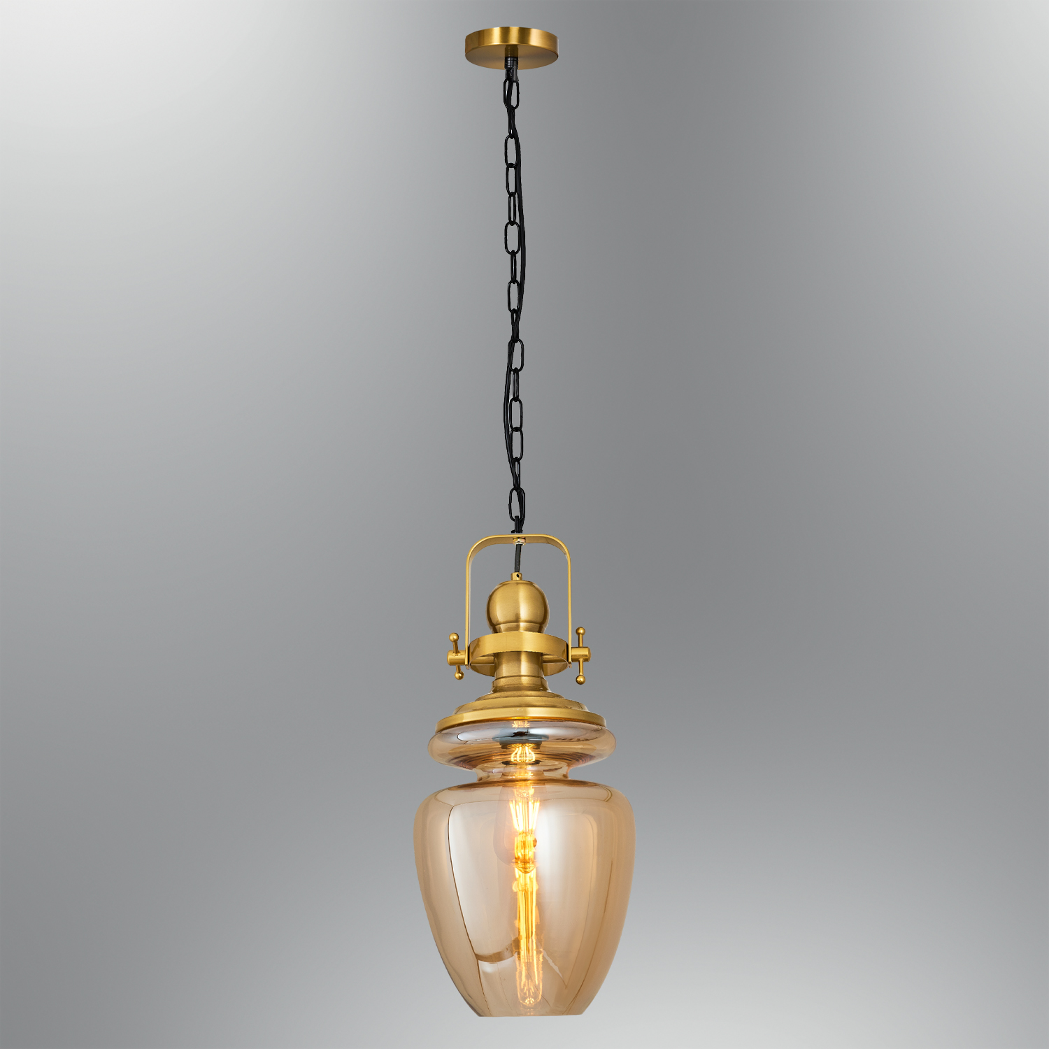 1 Arm Amber Glass Chandelier 23x120 cm 1 Arm Amber Glass Chandelier 23x120 cm