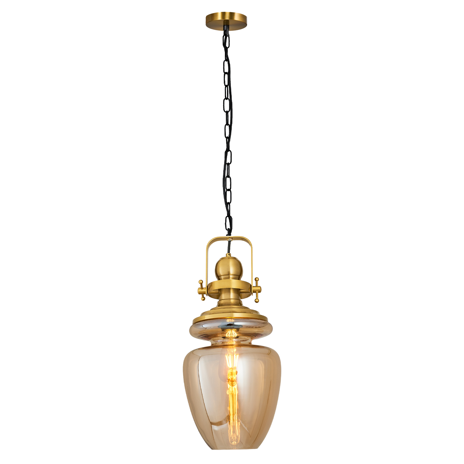 1 Arm Amber Glass Chandelier 23x120 cm 1 Arm Amber Glass Chandelier 23x120 cm