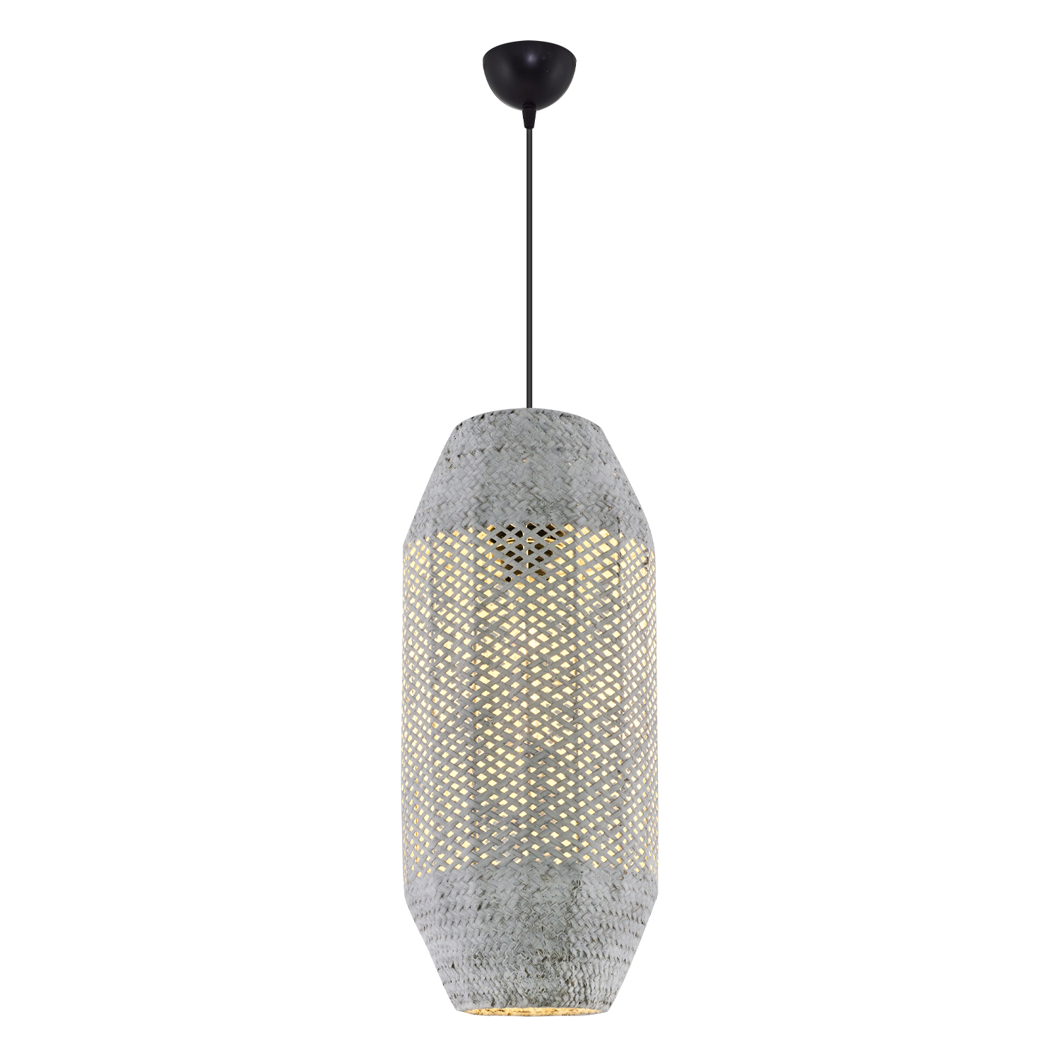 1 Kollu Beyaz-Bakır Hasır Avize 30x120 cm — görsel 2