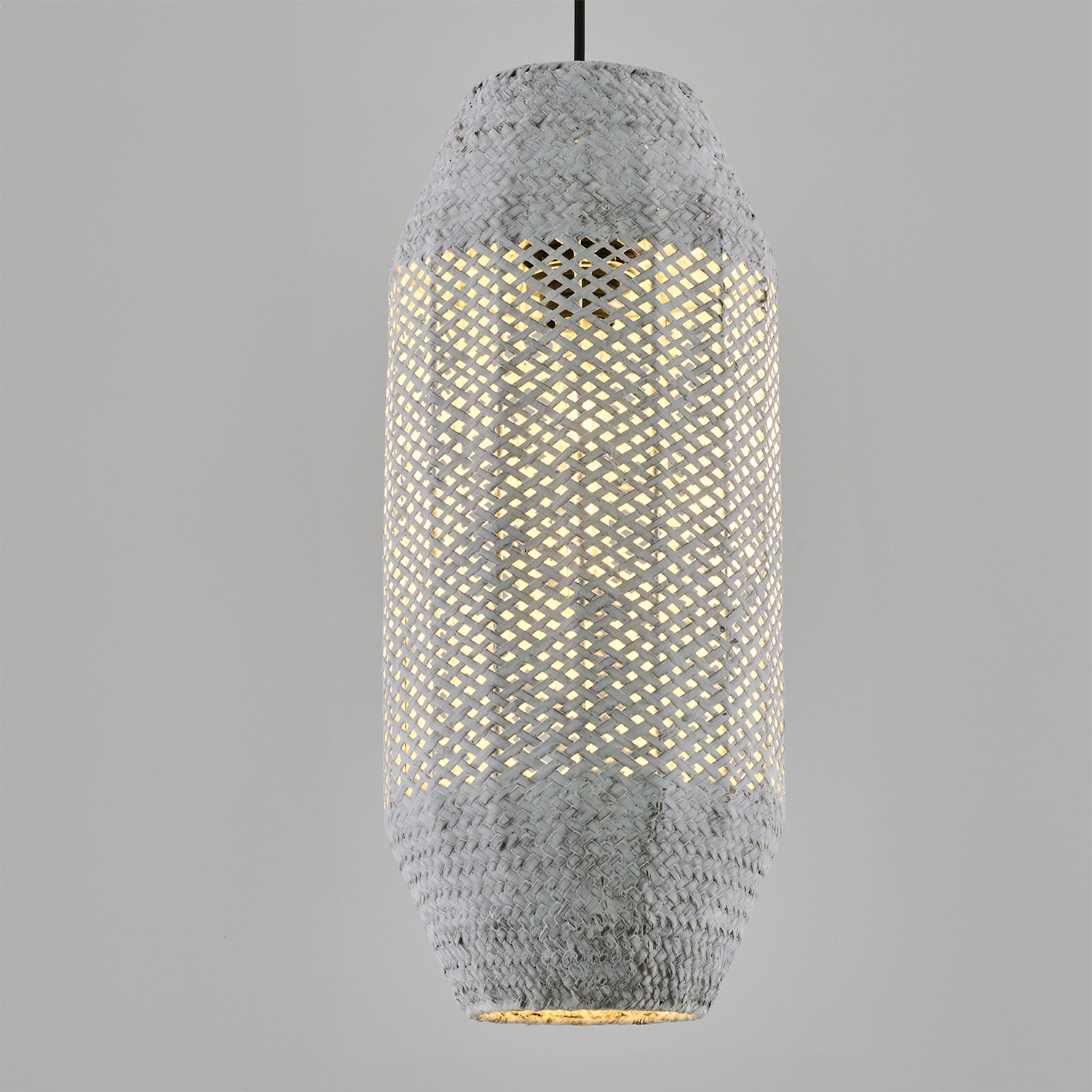 1 Kollu Beyaz-Bakır Hasır Avize 30x120 cm — görsel 3