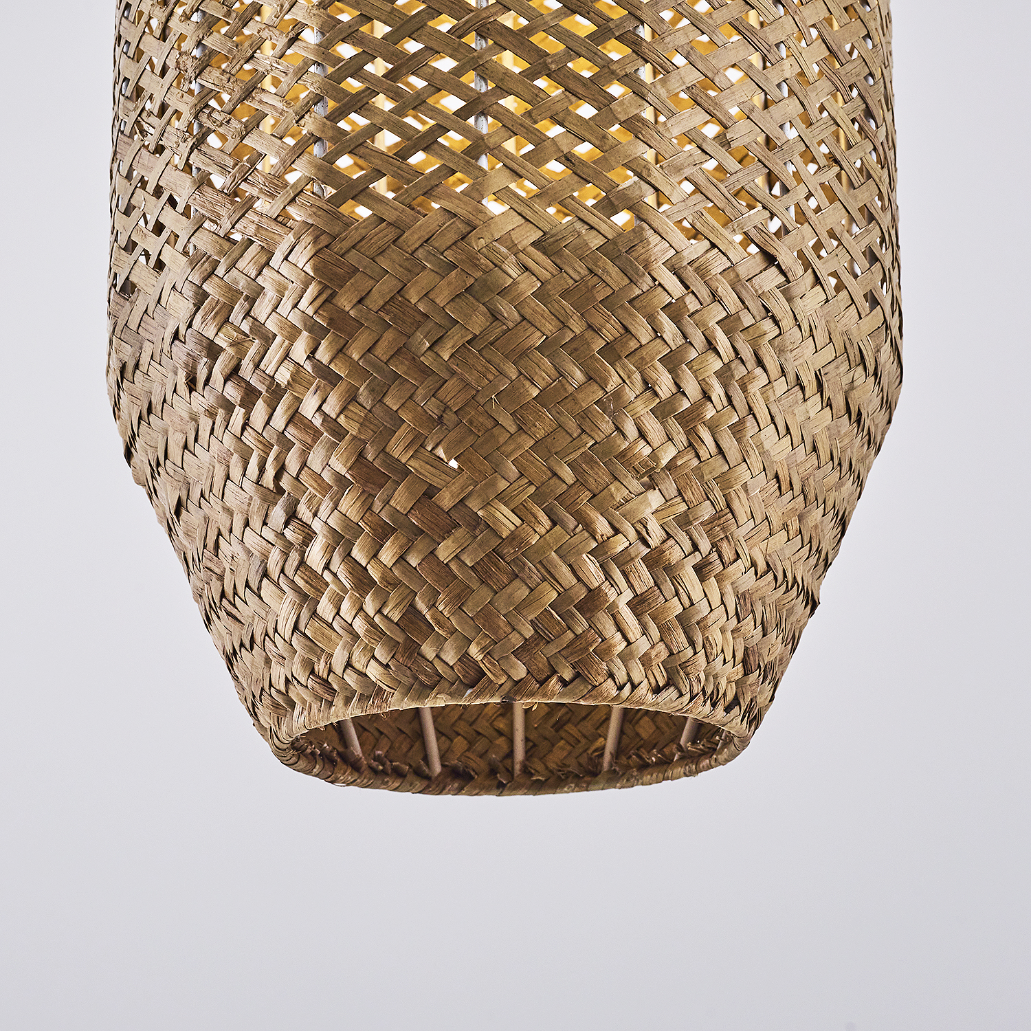 1 Kollu Beyaz-Bakır Hasır Avize 30x120 cm — görsel 8