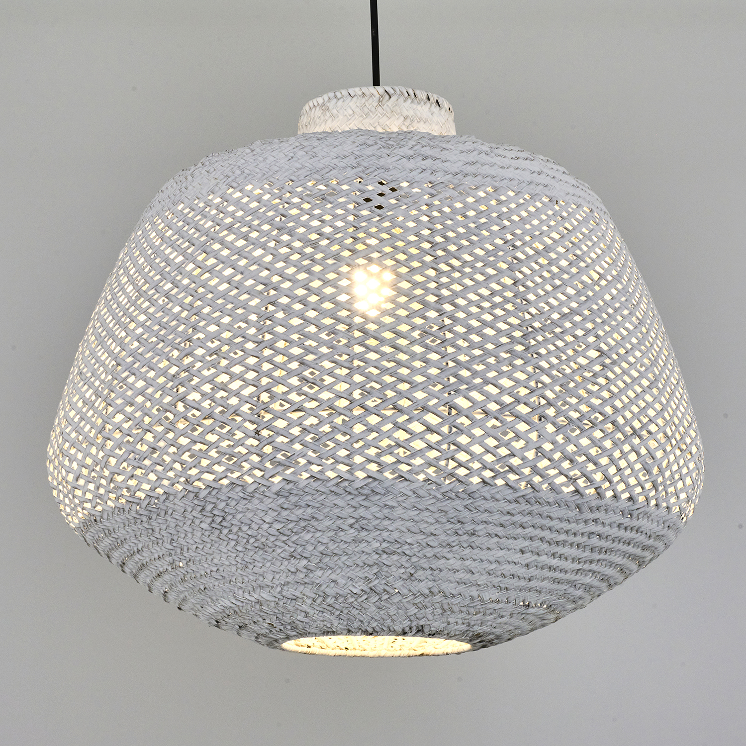 1 Kollu Beyaz Hasır Avize 50x120 cm — görsel 3