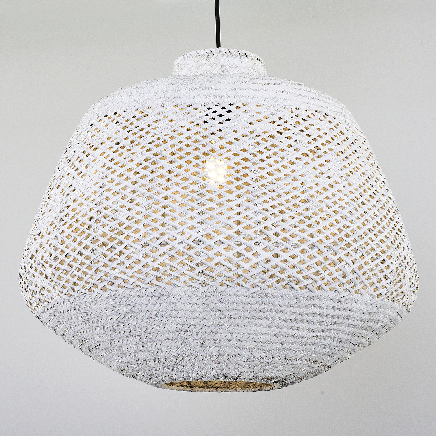 1 Kollu Beyaz Hasır Avize 50x120 cm — görsel 4