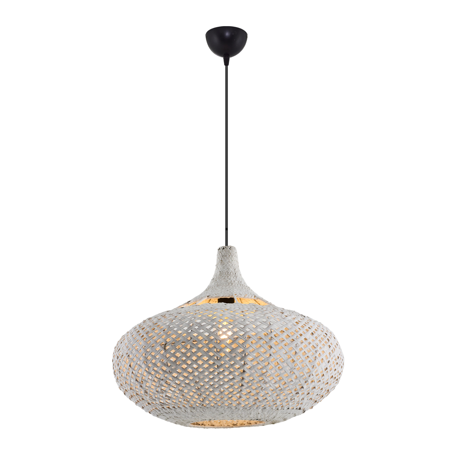 1 Kollu Beyaz Hasır Avize 40x120 cm — görsel 2