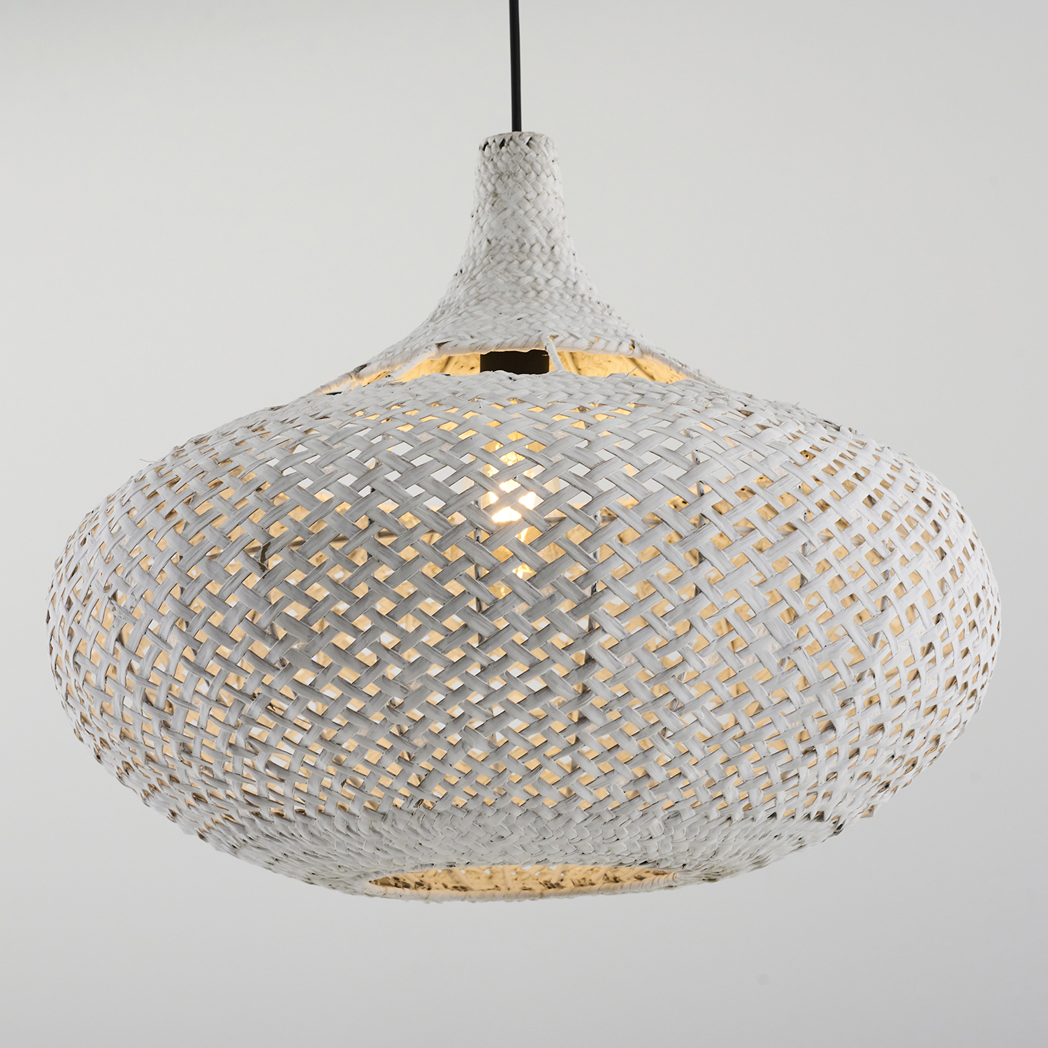 1 Kollu Beyaz Hasır Avize 40x120 cm — görsel 3