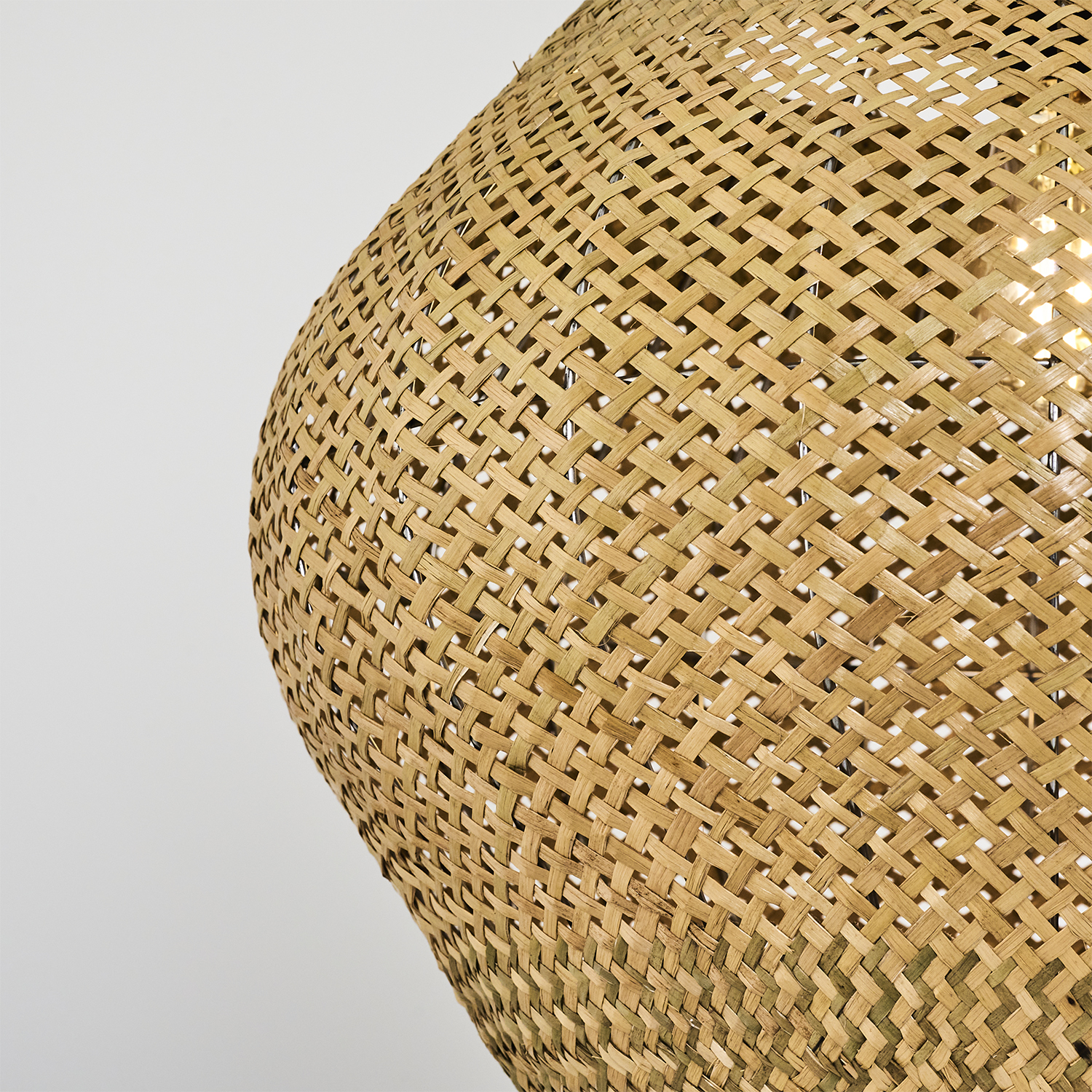1 Kollu Beyaz-Naturel Hasır Avize 50x120 cm — görsel 7