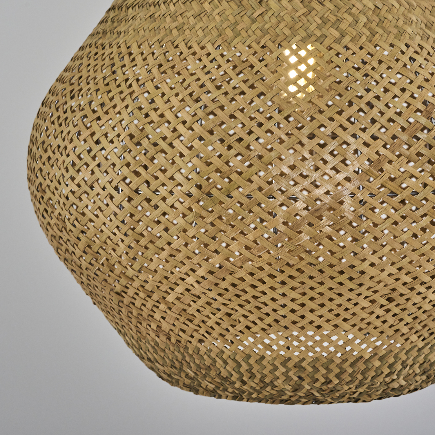 1 Kollu Beyaz-Naturel Hasır Avize 50x120 cm — görsel 8