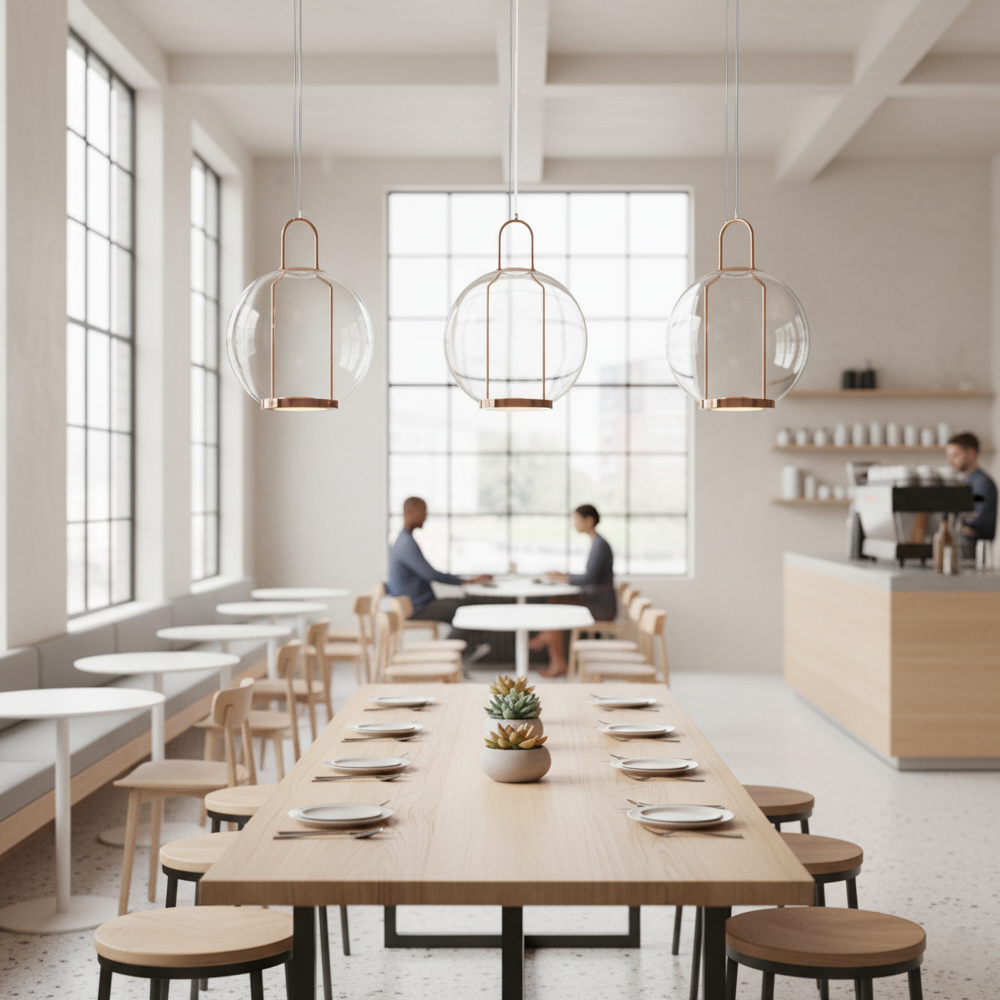 Sarı-Gri Cam LED Avize 35x120 cm — görsel 2