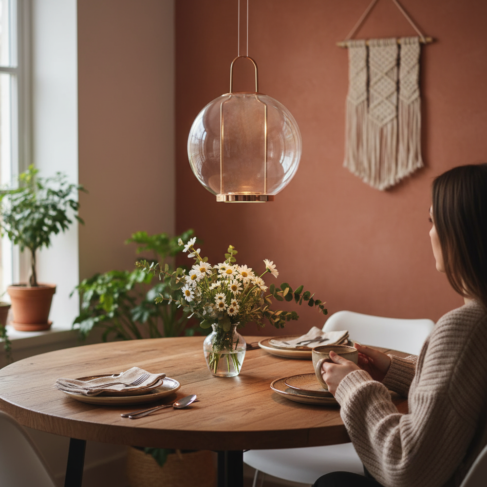 Sarı-Gri Cam LED Avize 35x120 cm — görsel 4