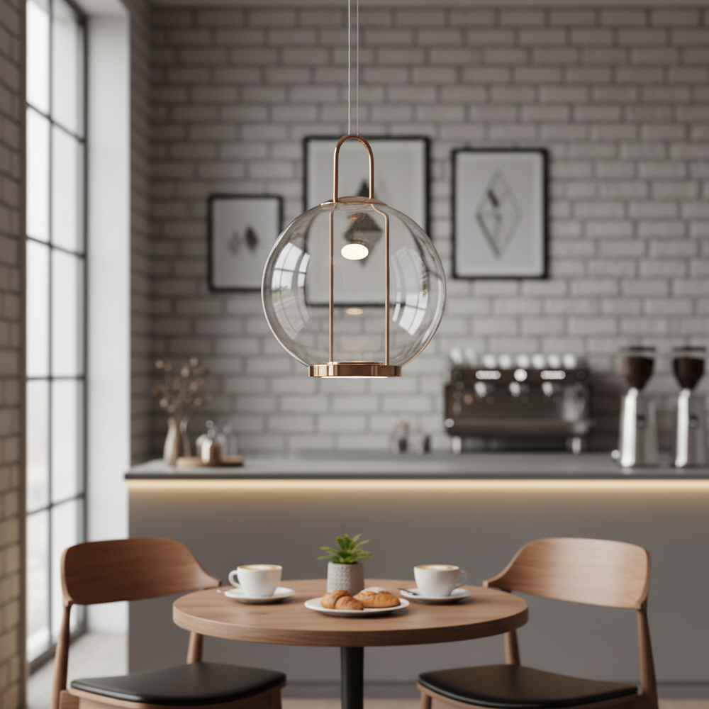 Sarı-Gri Cam LED Avize 35x120 cm — görsel 5