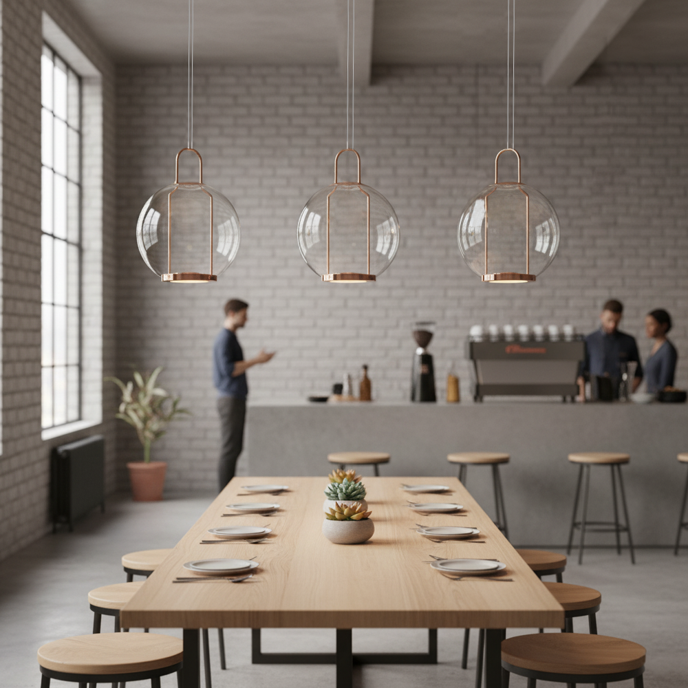 Sarı-Gri Cam LED Avize 35x120 cm — görsel 6