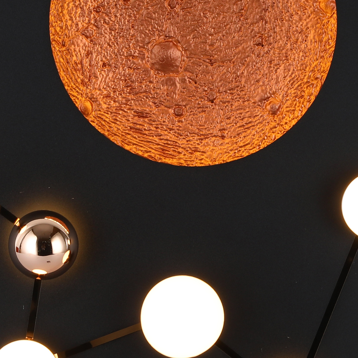 Beyaz-Siyah Akrilik LED Plafonyer 50x5 cm — görsel 4