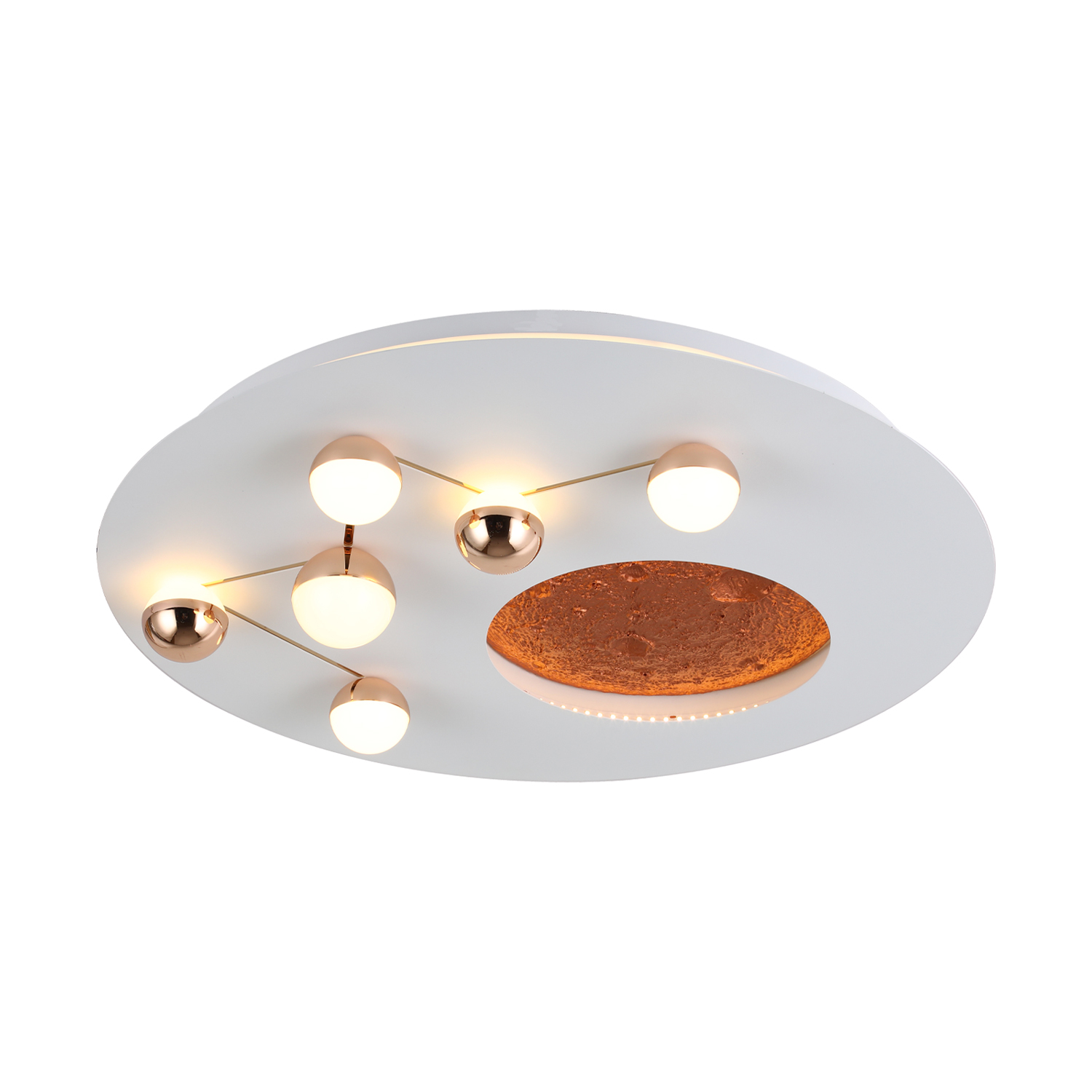 Beyaz-Siyah Akrilik LED Plafonyer 50x5 cm — görsel 5