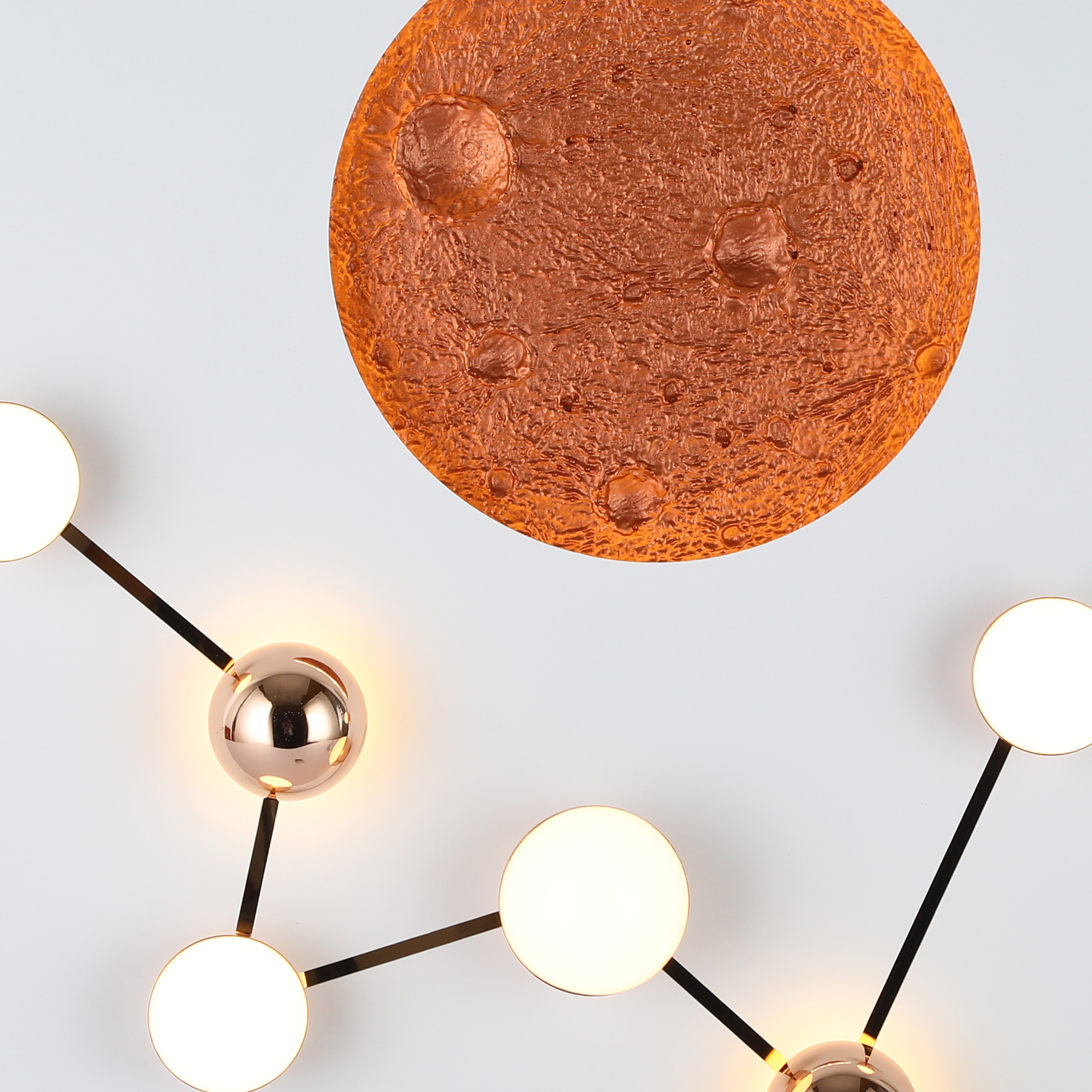 Beyaz-Siyah Akrilik LED Plafonyer 50x5 cm — görsel 6