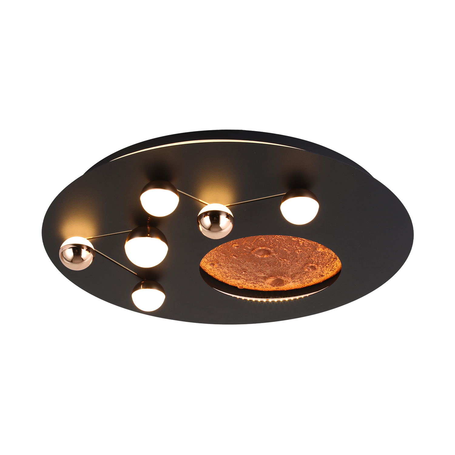 Beyaz-Siyah Akrilik LED Plafonyer 50x5 cm — görsel 7