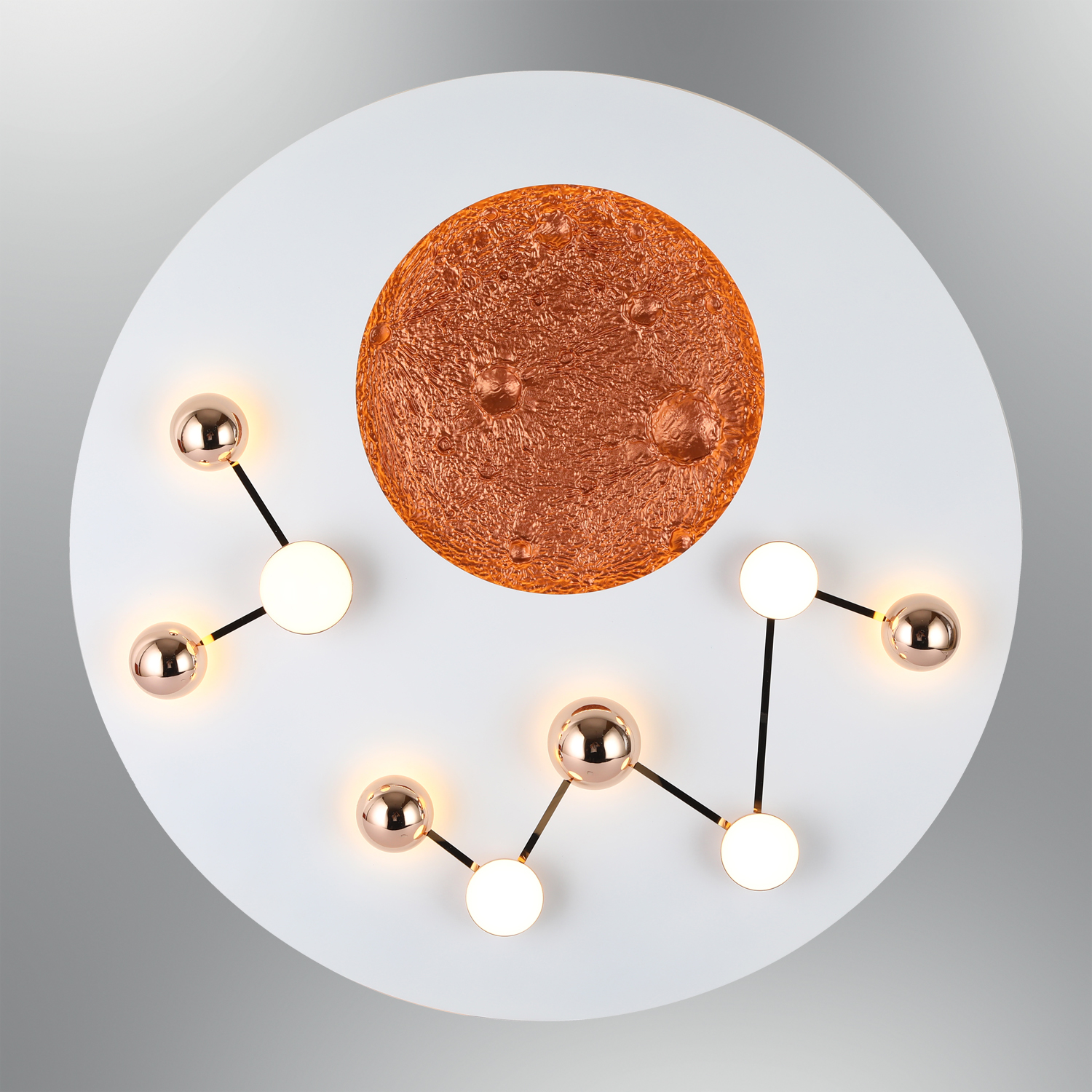 Beyaz-Siyah Akrilik LED Plafonyer 60x5 cm — görsel 4