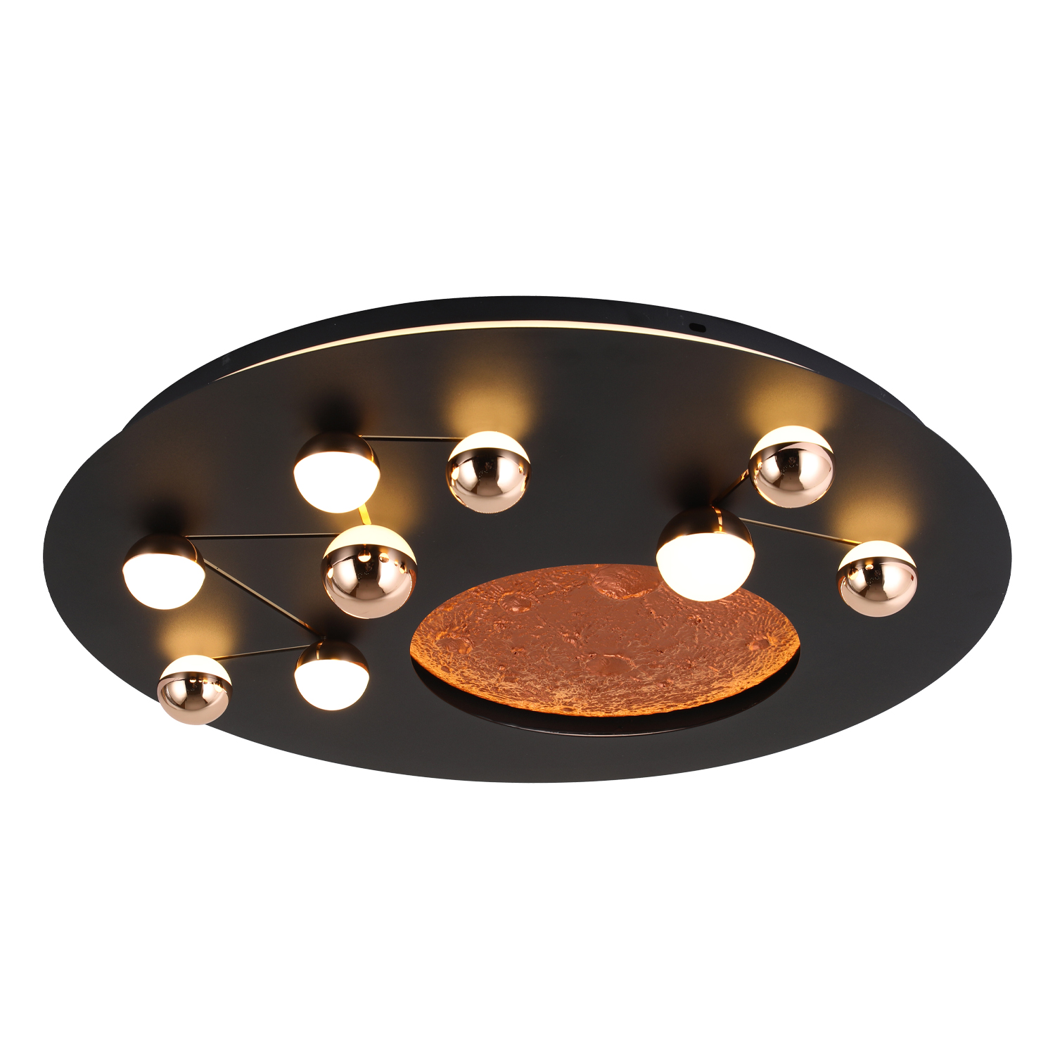 Beyaz-Siyah Akrilik LED Plafonyer 60x5 cm — görsel 5