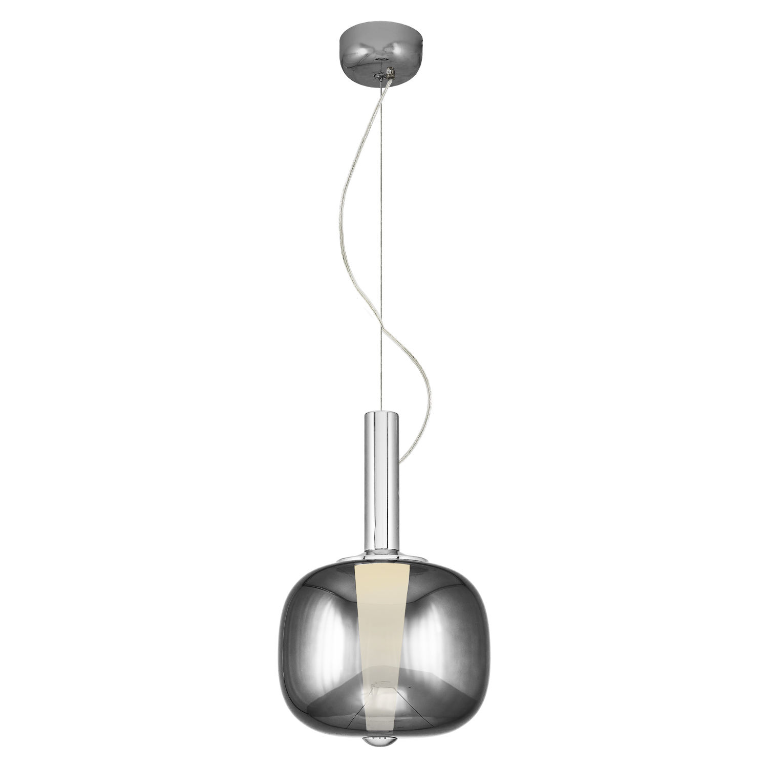 Krom-Sarı Cam LED Avize 28x120 cm — görsel 2
