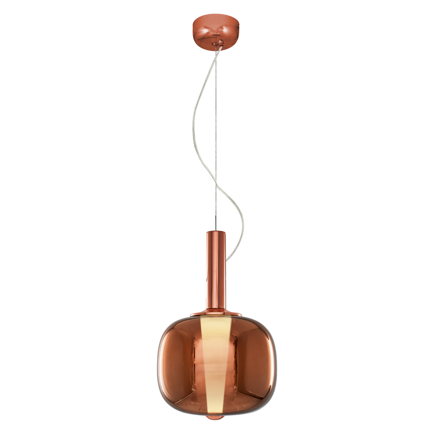 Krom-Sarı Cam LED Avize 28x120 cm — görsel 4