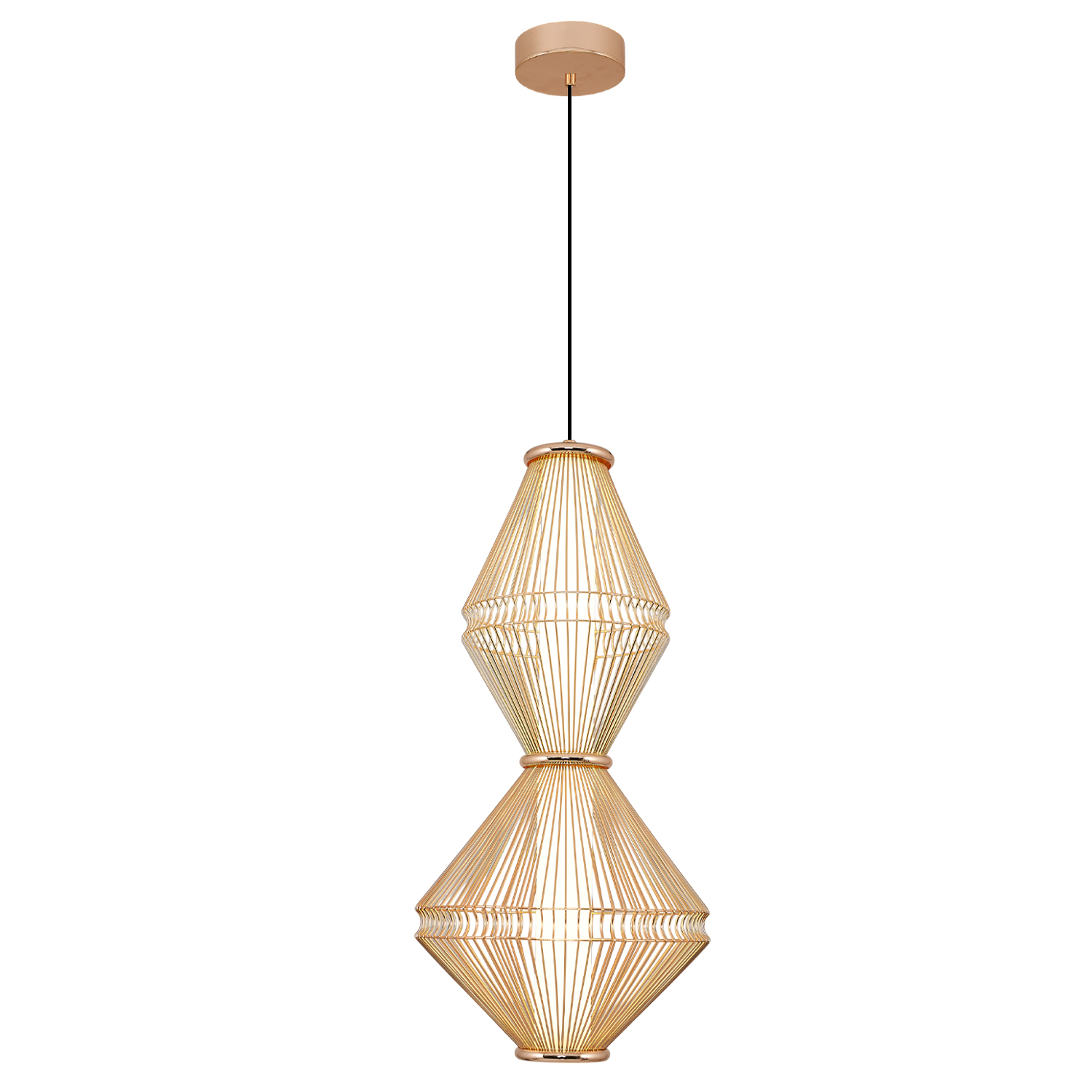 Sarı-Platin Akrilik LED Avize 25x120 cm — görsel 2