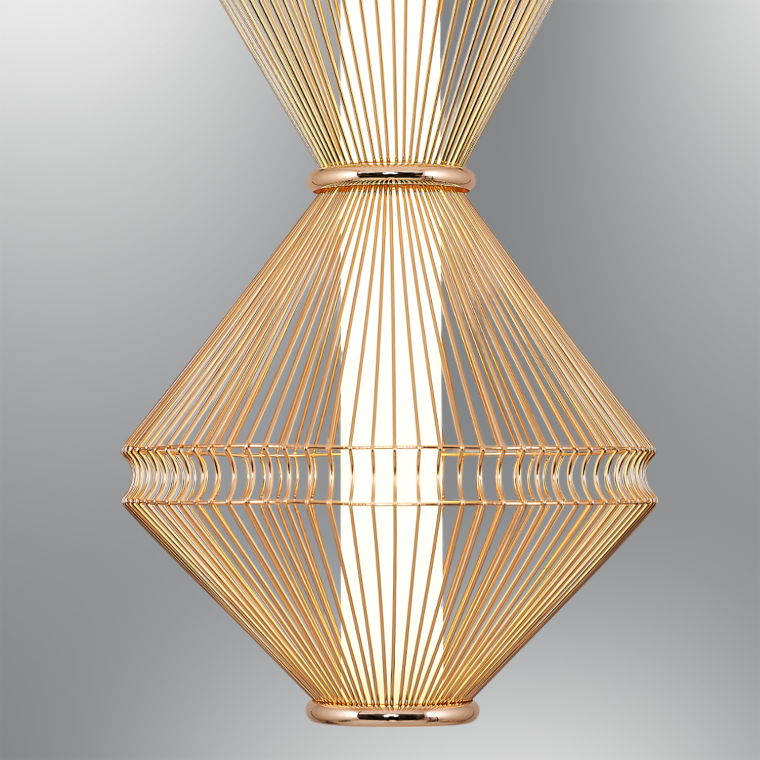 Sarı-Platin Akrilik LED Avize 25x120 cm — görsel 3