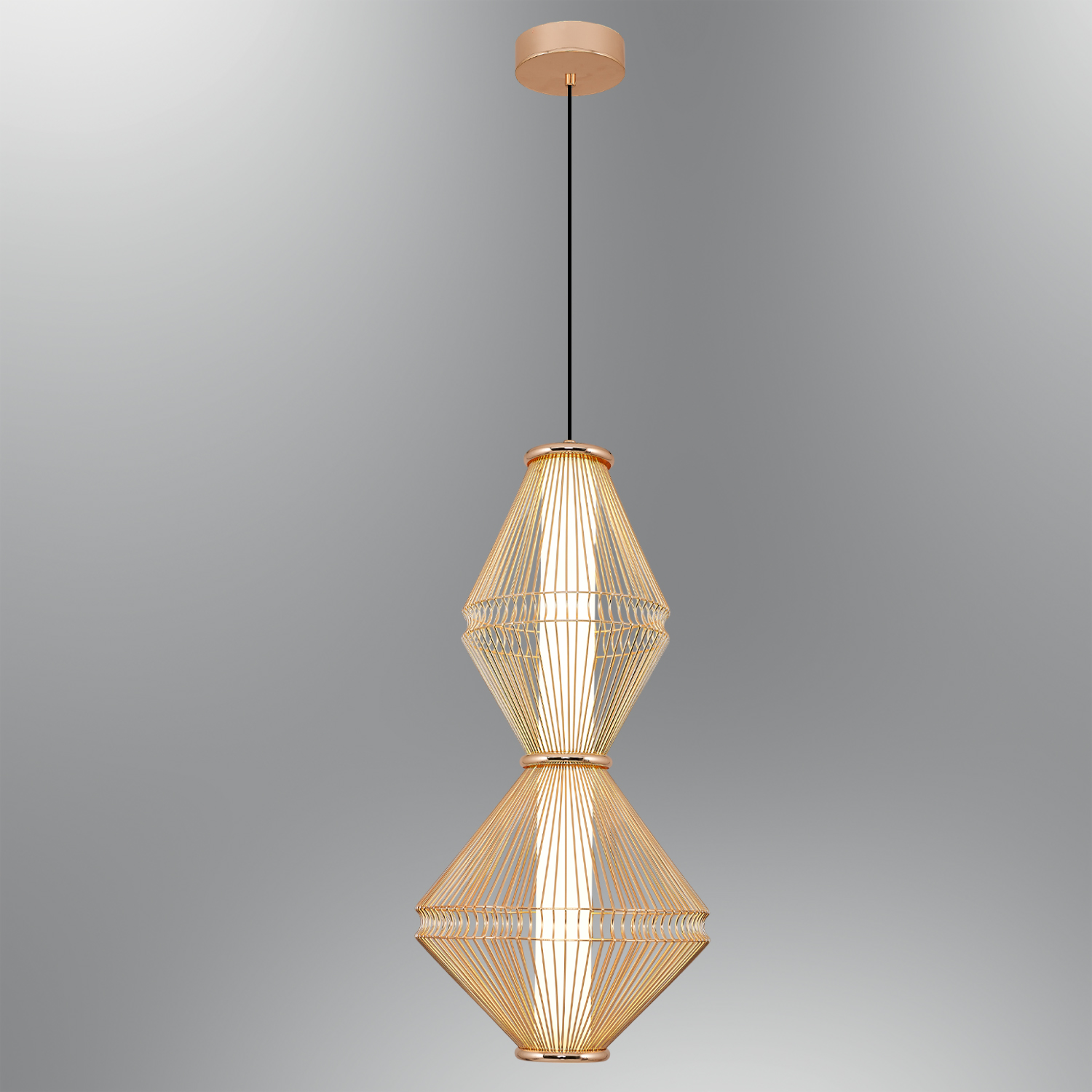 Sarı-Platin Akrilik LED Avize 25x120 cm — görsel 6