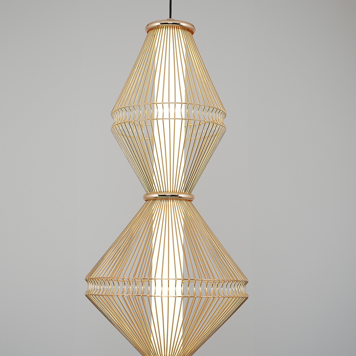 Sarı-Platin Akrilik LED Avize 25x200 cm — görsel 3