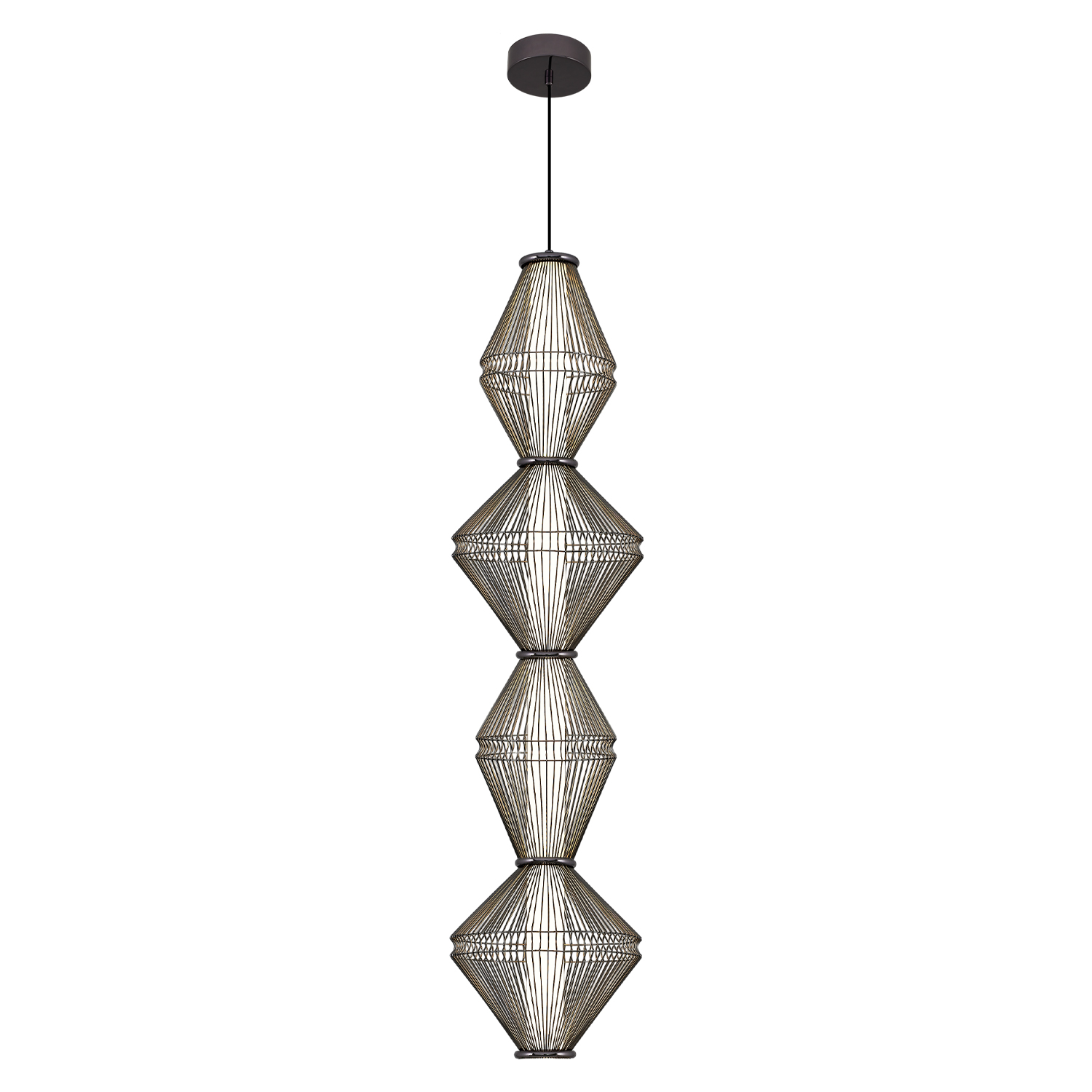 Sarı-Platin Akrilik LED Avize 25x200 cm — görsel 4