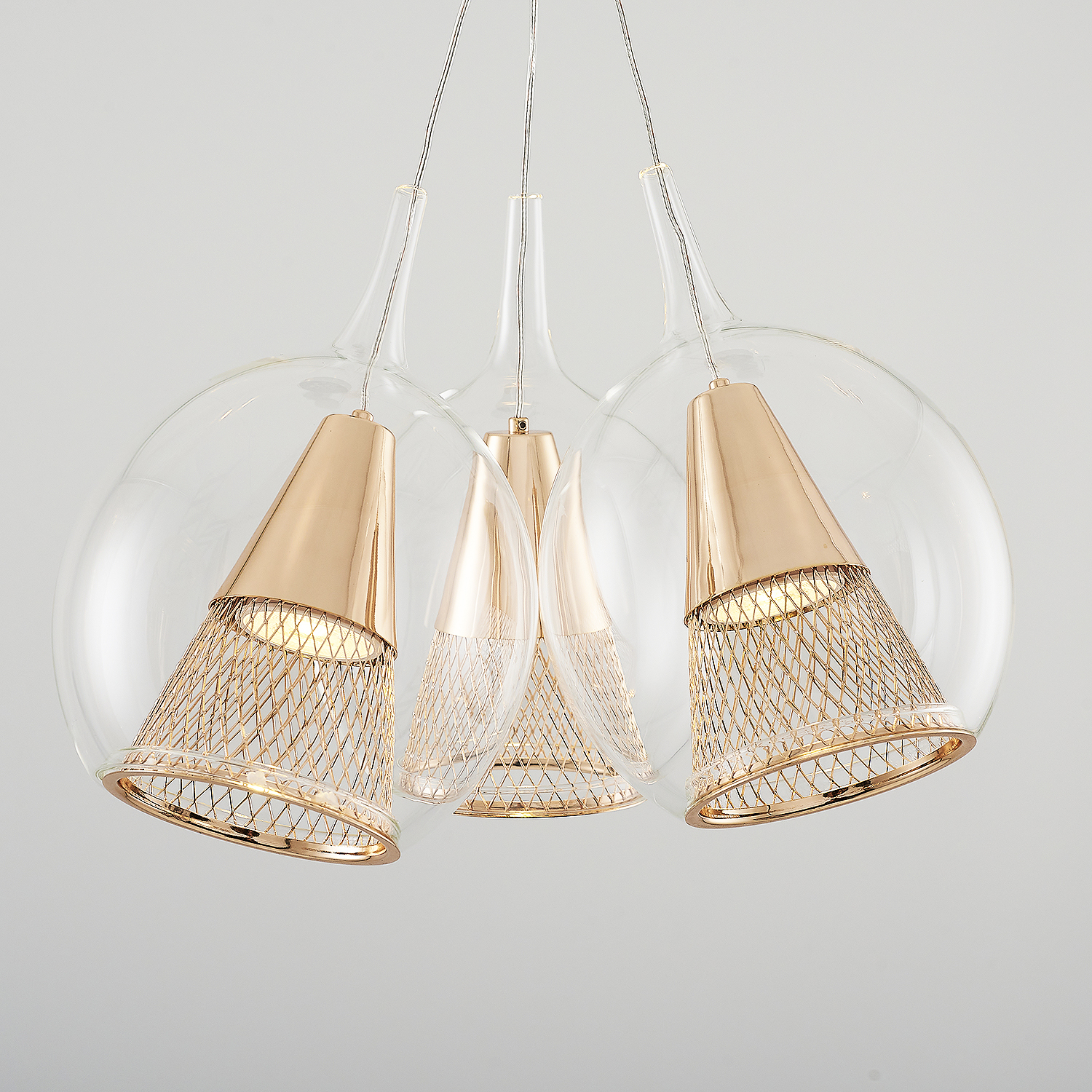 3 Arm Clear Glass Chandelier 36x120 cm 3 Arm Clear Glass Chandelier 36x120 cm