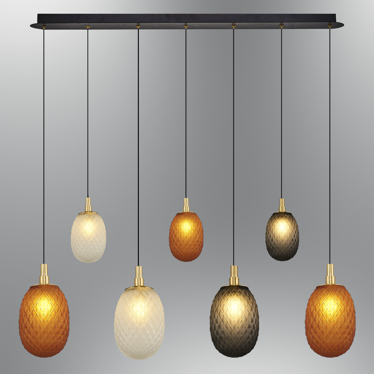 7 Arm Glass Chandelier 95x120 cm 7 Arm Glass Chandelier 95x120 cm