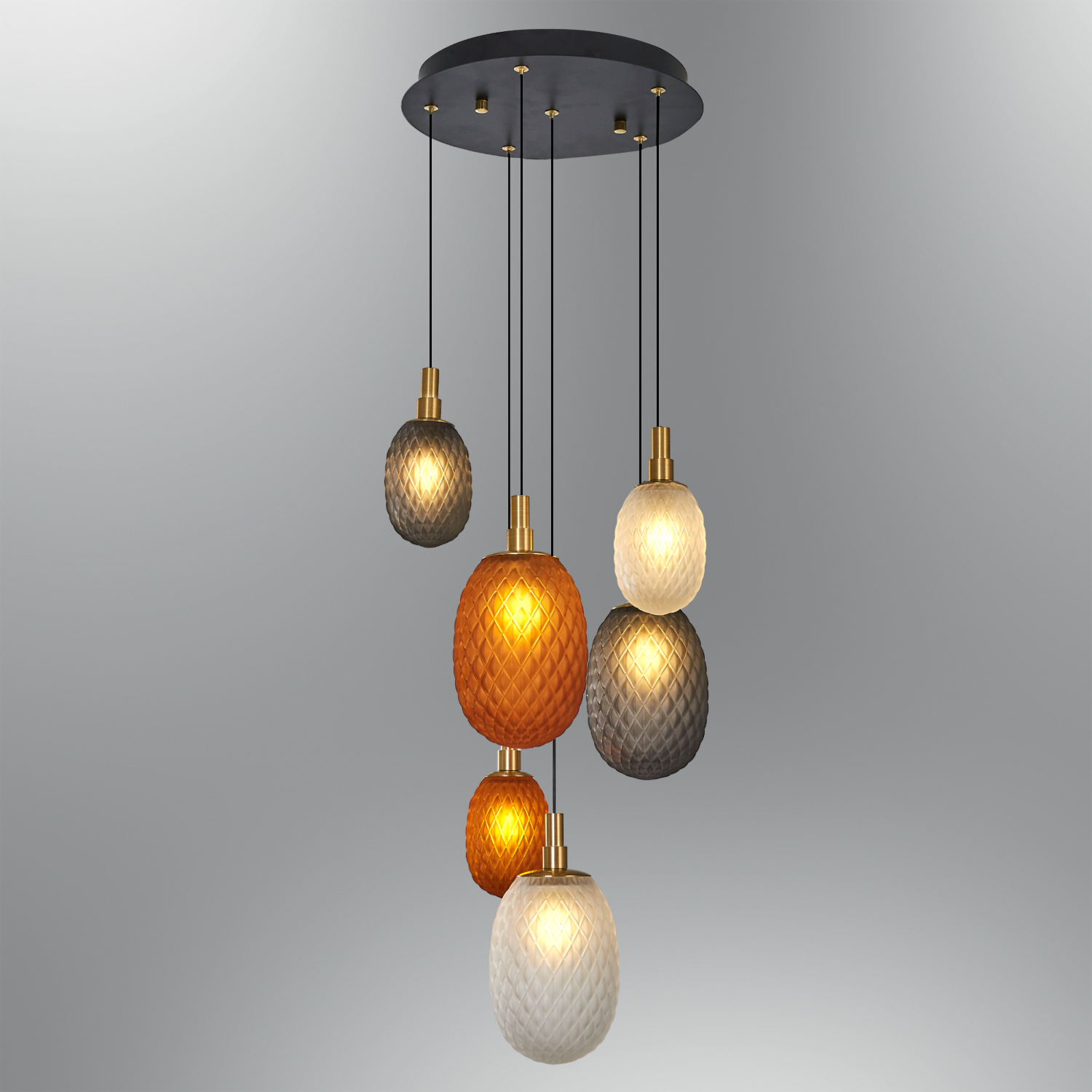 6 Arm Glass Chandelier 36x120 cm 6 Arm Glass Chandelier 36x120 cm