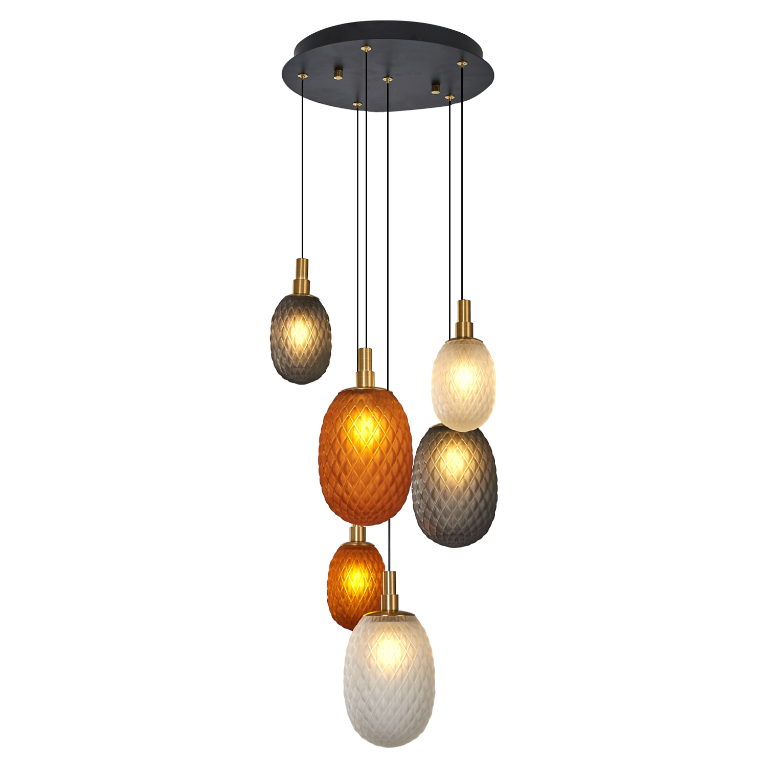 6 Arm Glass Chandelier 36x120 cm 6 Arm Glass Chandelier 36x120 cm