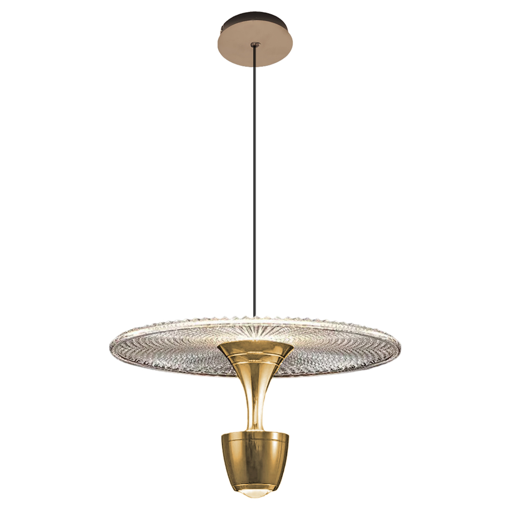 Sarı-Platin Akrilik LED Avize 29x120 cm — görsel 2